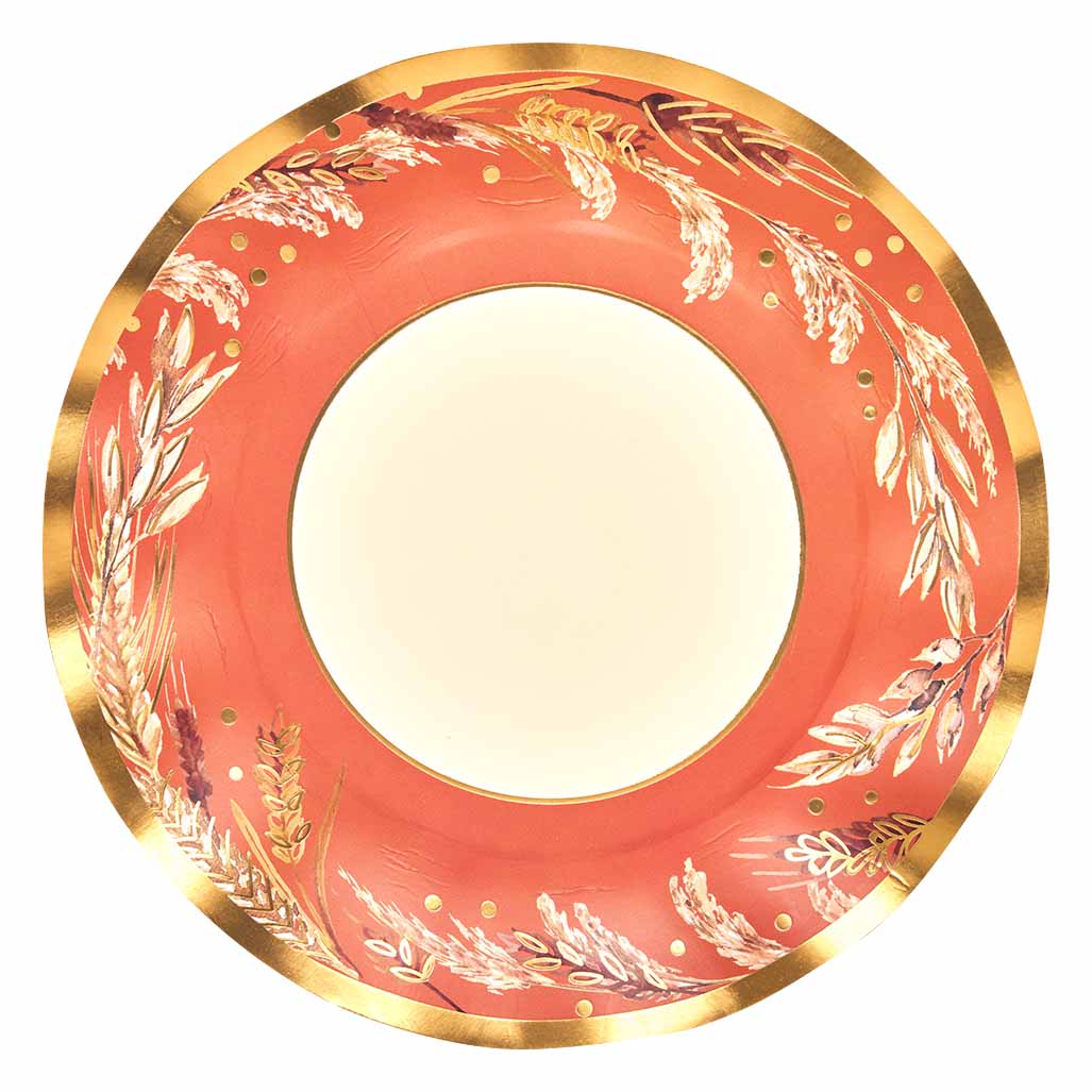 Harvest Wheat Wavy Dinner Plates - 8-Piece Set, Farmhouse Style Ceramic Plates for Everyday Use, Microwave & Dishwasher Safe - Perfect for Family Dinners, Parties & Rustic Table Settings