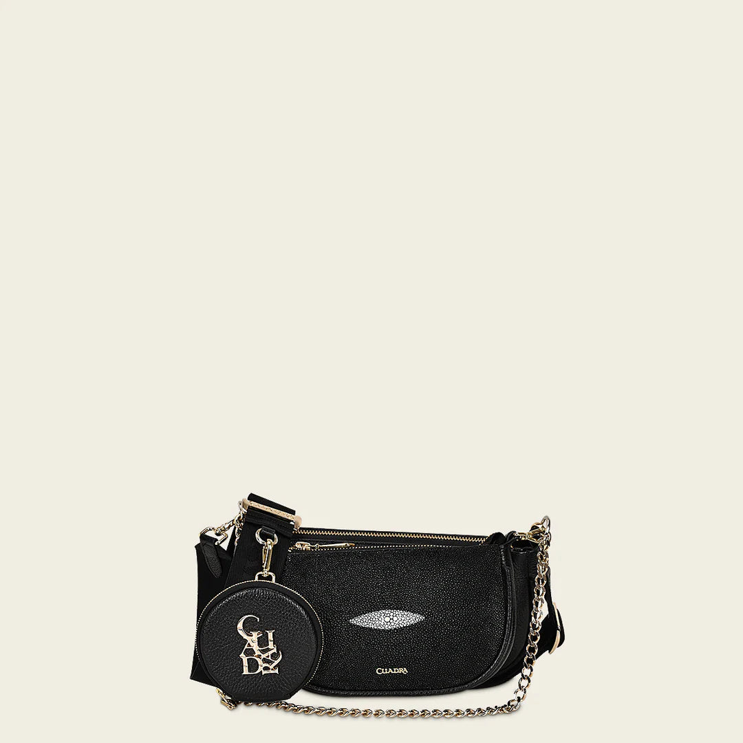 BOD66MA Women's Cuadra Black Fashion Stingray Crossbody Bag - Stylish & Durable for Everyday Use, Travel, and Special Occasions
