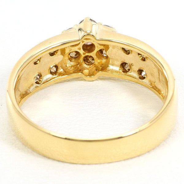 18K Yellow Gold Brown Diamond Ring for Women - Elegant Vintage Style Engagement & Wedding Band - Perfect for Anniversaries, Proposals & Special Occasions