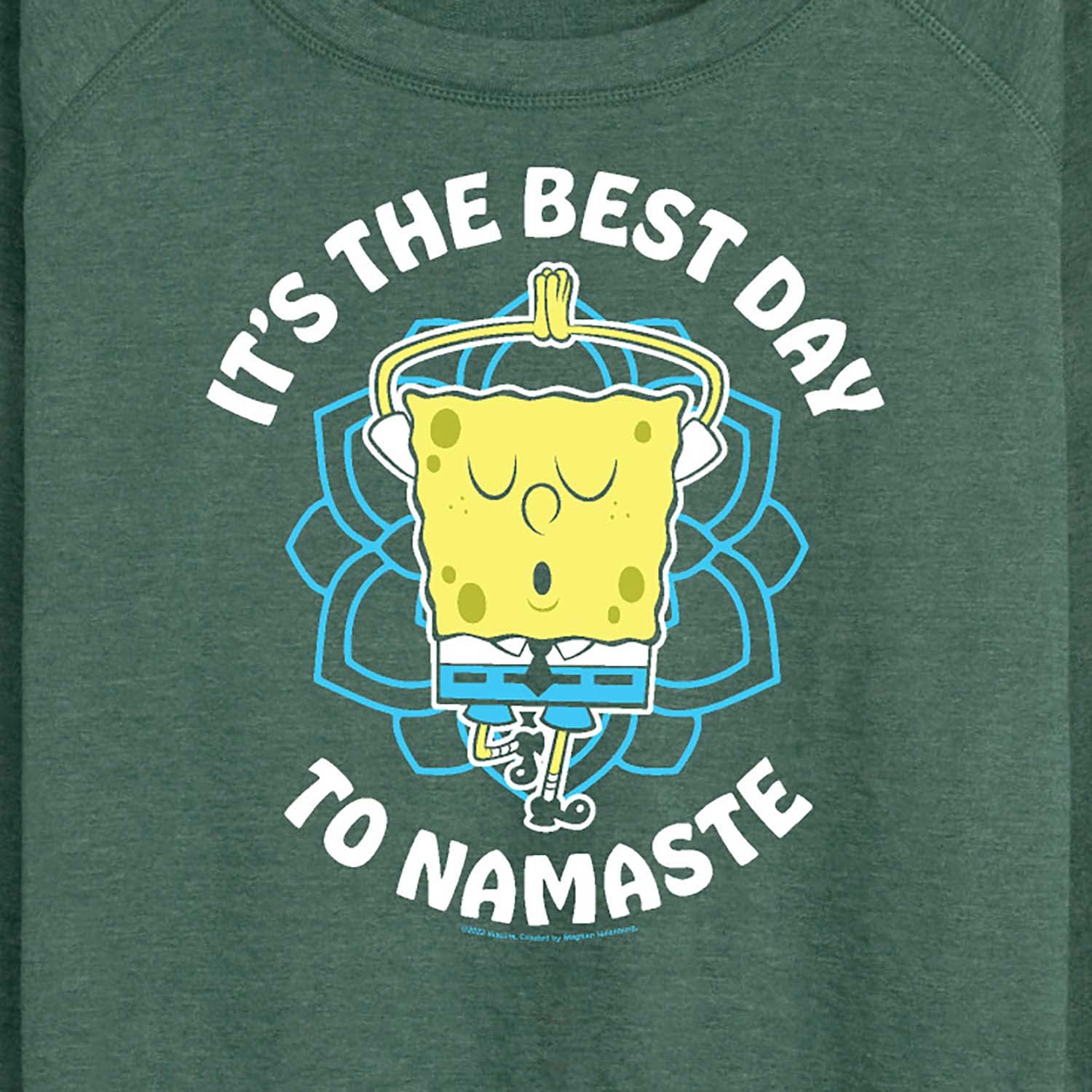 HYBRID APPAREL Women's Lightweight French Terry Pullover Hoodie - SpongeBob SquarePants The Best Day To Namaste Graphic Sweatshirt | Yoga, Lounge, Casual Wear