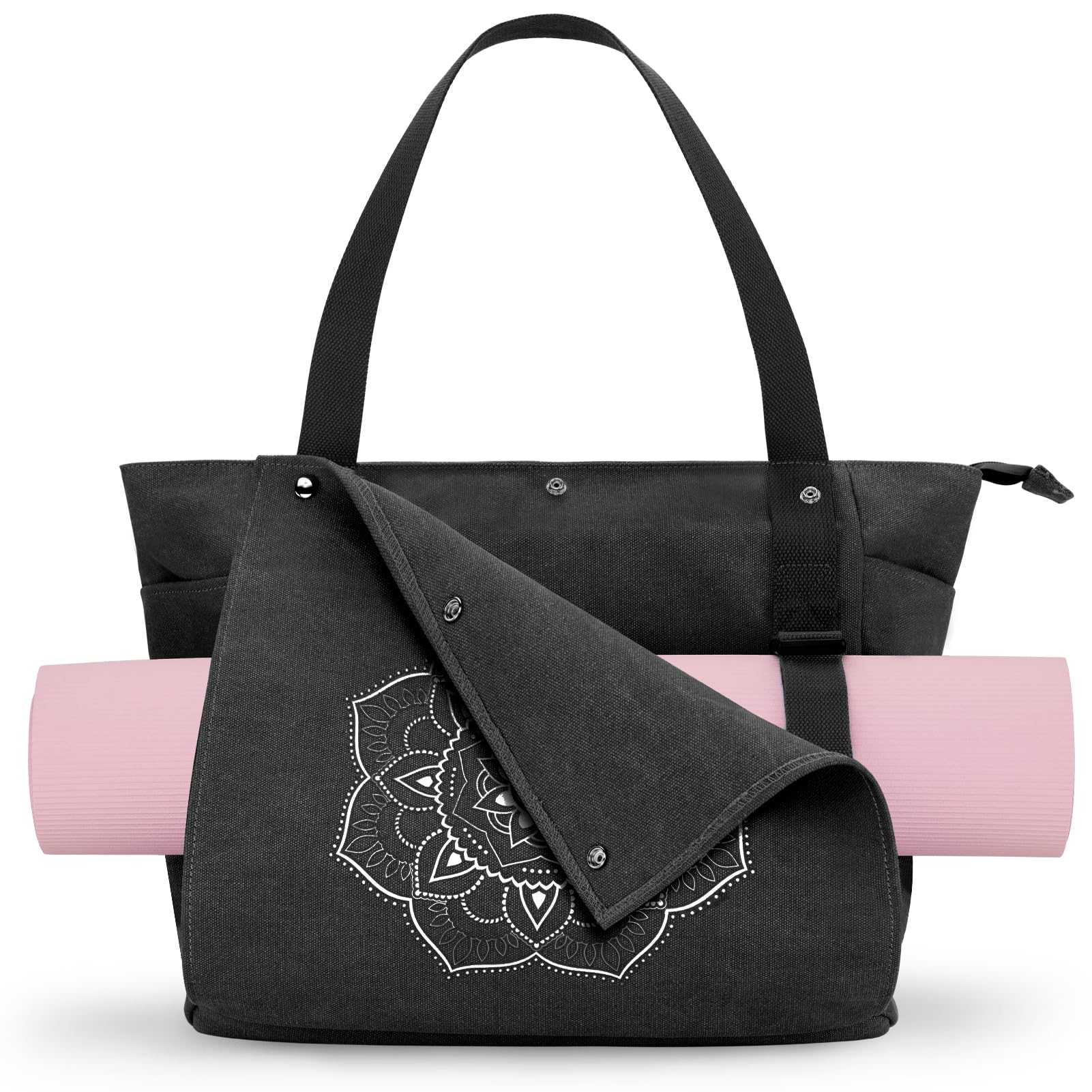 Gonex Yoga Mat Bag - Durable Canvas Tote with Multiple Pockets for Men & Women | Easy Carry Yoga Mat Carrier for Pilates, Gym, Travel, Workout & Office Use