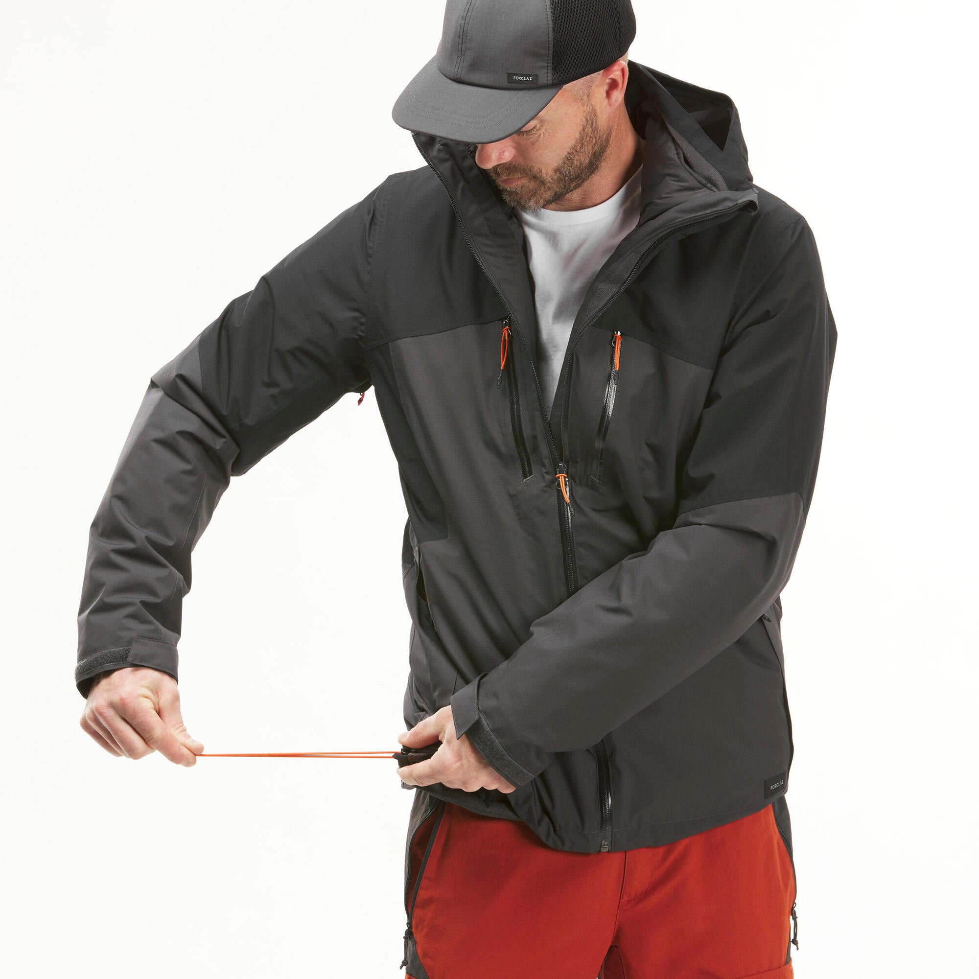 Forclaz Men's Travel 500 3-in-1 Waterproof Jacket - Lightweight Packable Raincoat for Hiking, Camping & Outdoor Adventures