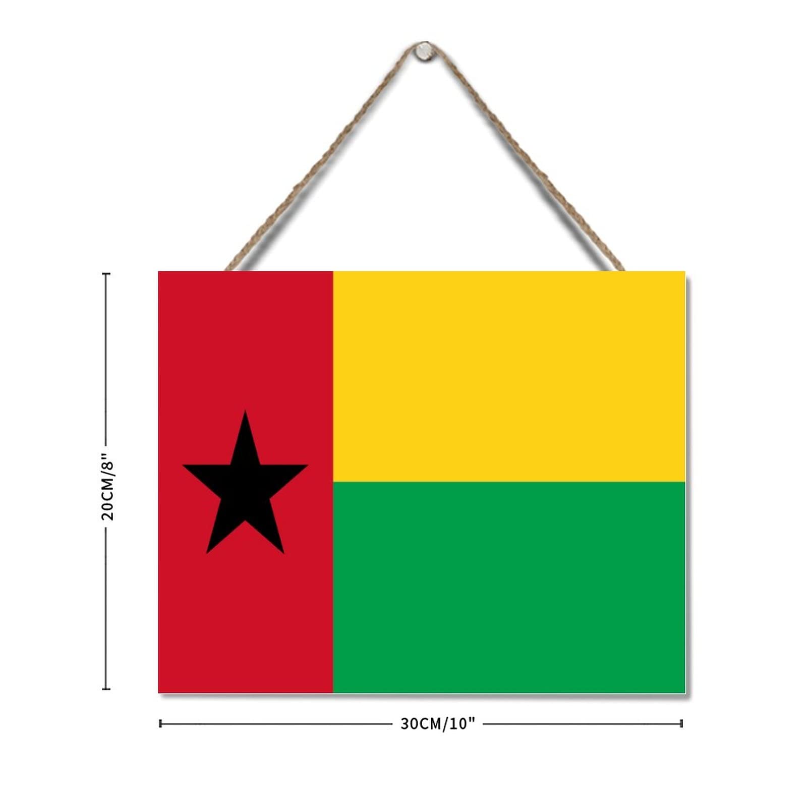 Guinea-Bissau Flag Wooden Plaque - Patriotic Home Decor, Rustic Wood Sign for Wall Hanging, Personalized Door Sign (8x10 Inches) - Perfect for Playroom, Office, or Man Cave Decor