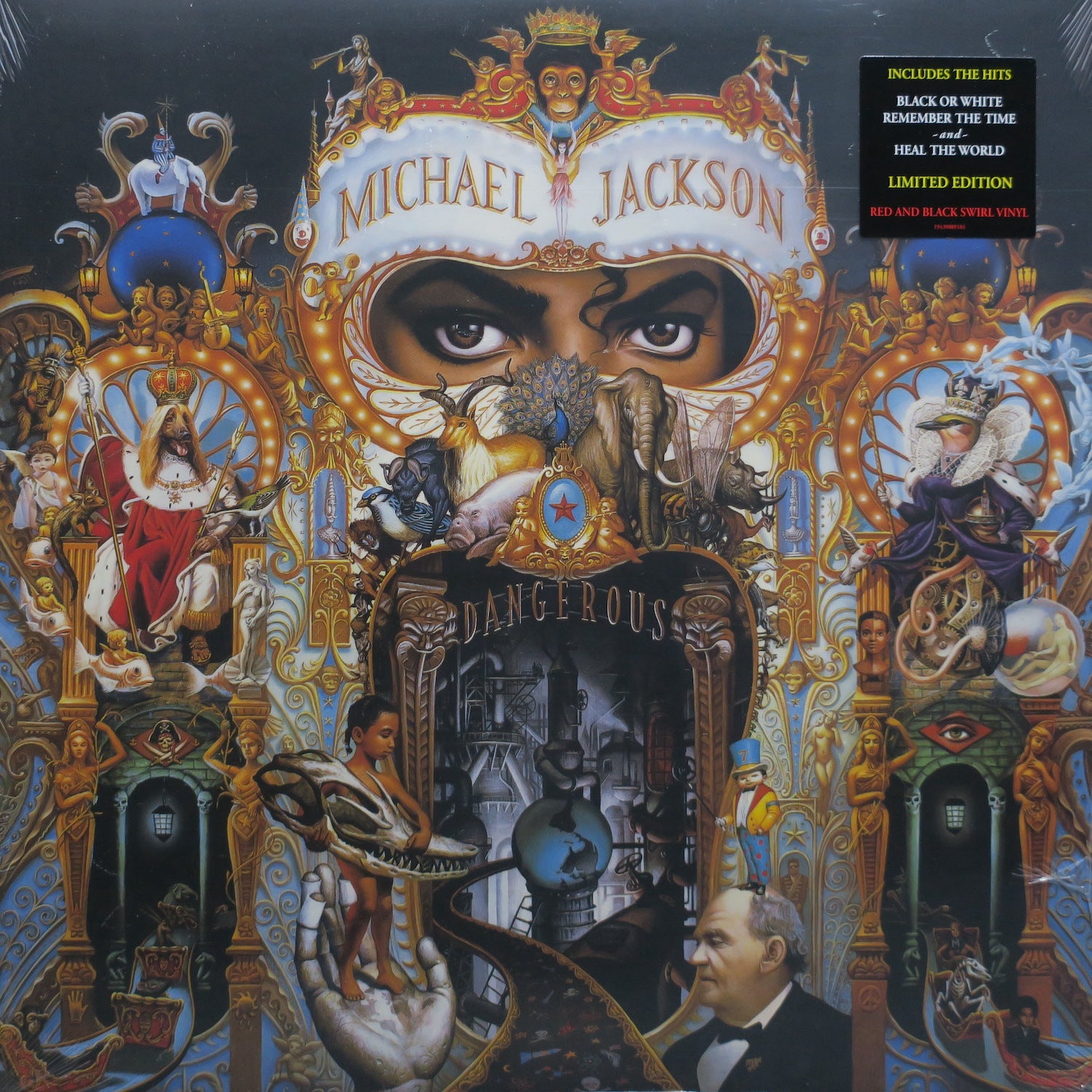 Michael Jackson 'Dangerous' Limited Edition Red & Black Swirl Vinyl 2LP Record - Perfect for Collectors & Music Lovers (Home Decor, Gift Idea, Vinyl Enthusiasts)