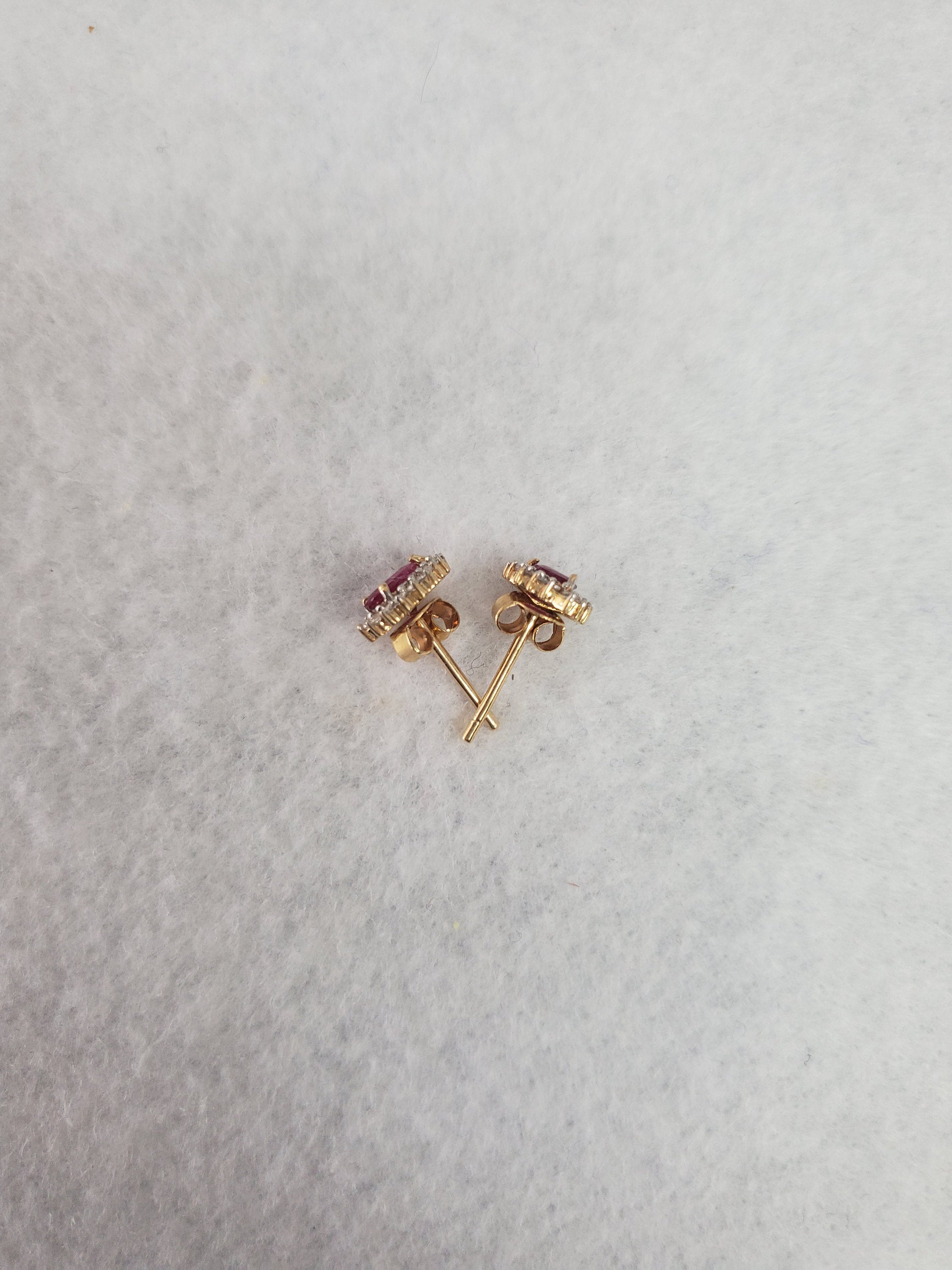 1.22cttw Teardrop Ruby Diamond Earrings in 14k Yellow Gold – Elegant Dangle Earrings for Women, Perfect for Weddings, Parties & Special Occasions