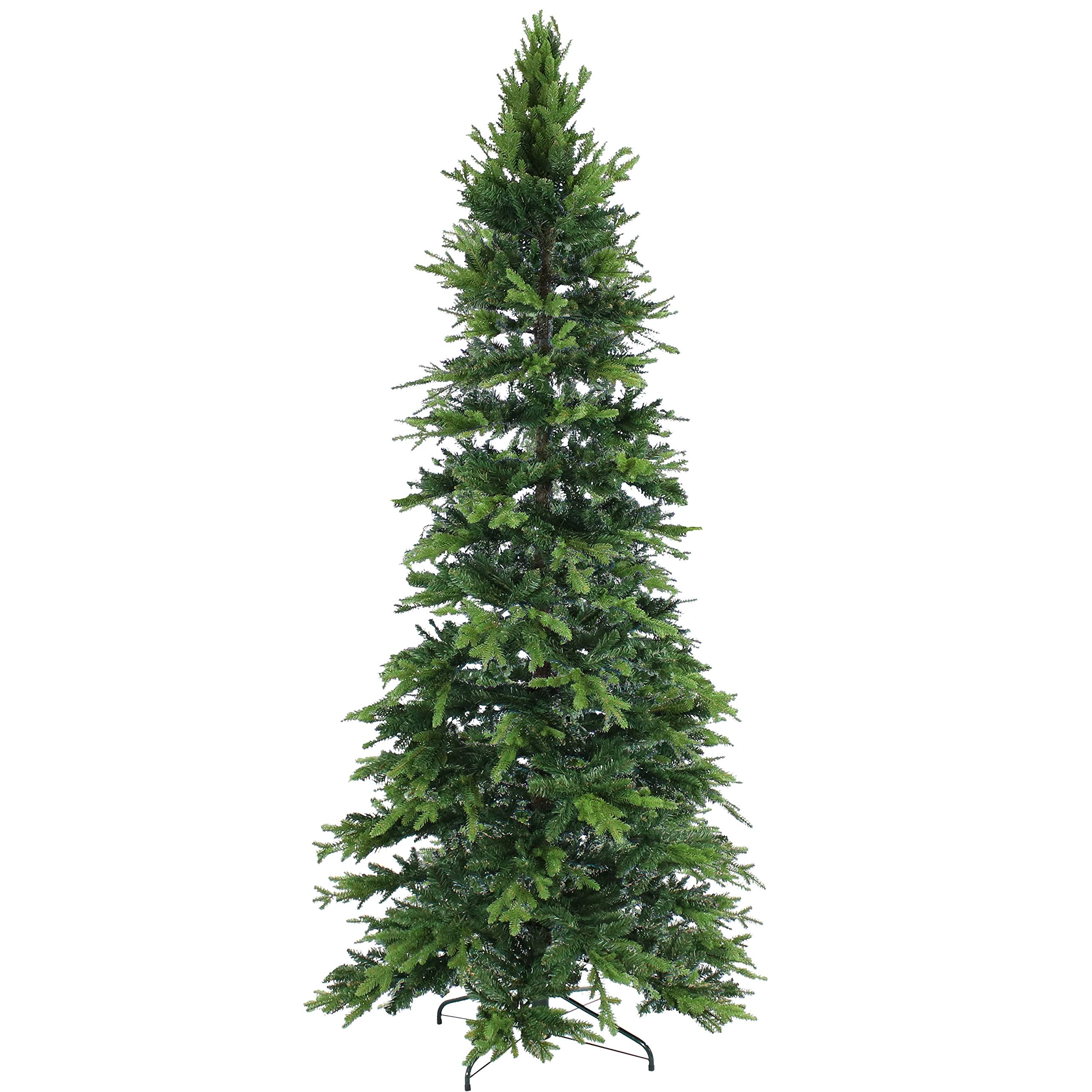 Premium 8ft Slim Artificial Christmas Tree with Stand - Traditional Unlit Indoor Holiday Decor for Living Room, Office & Festive Home Decorations