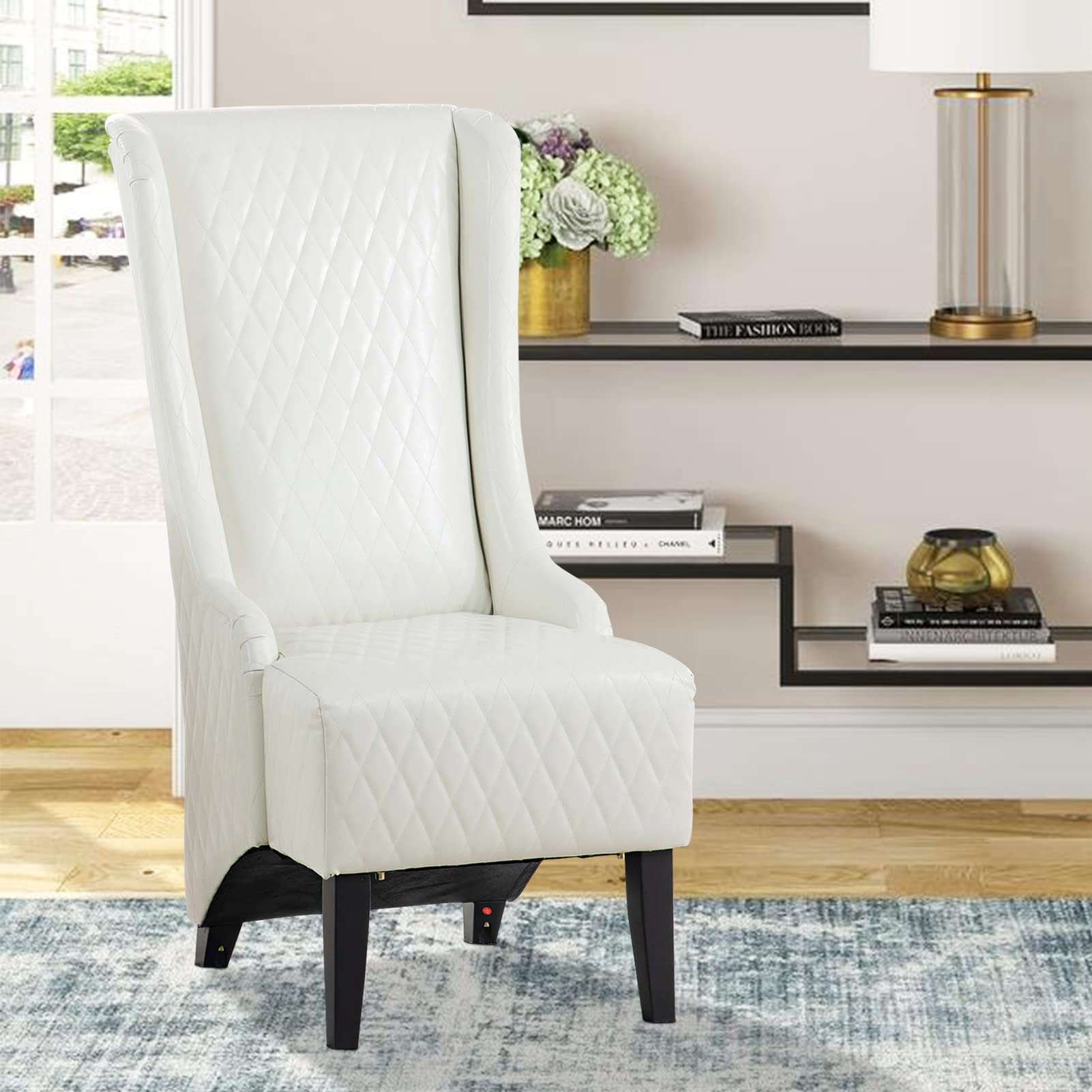 KUVENQIW White Upholstered Dining Chair - 22