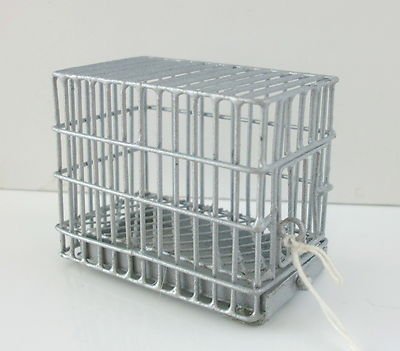 1:12 Scale Miniature Galvanized Dog Cage - Dollhouse Accessories for Pet Lovers | Perfect for Dollhouse Scenes, Pet Displays & Collectors