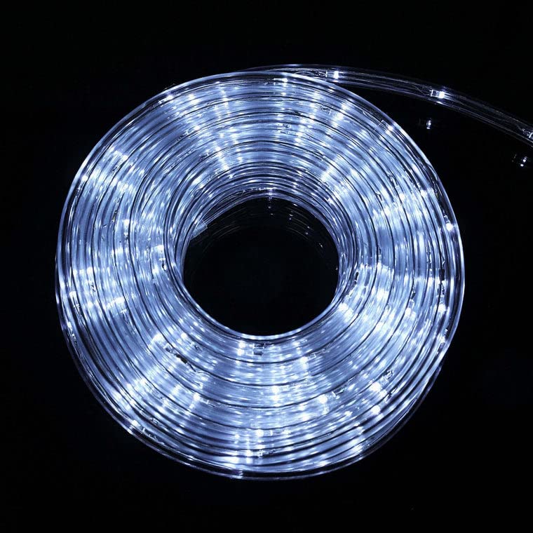 Efavormart 33FT Long White Waterproof Rope Lights with 250 Bright LEDs - 8 Light Modes Fairy String Lights for Indoor Wedding, Party, Garden, Patio & Outdoor Decorations - Perfect for Christmas, Halloween, Backyard and Home Decor