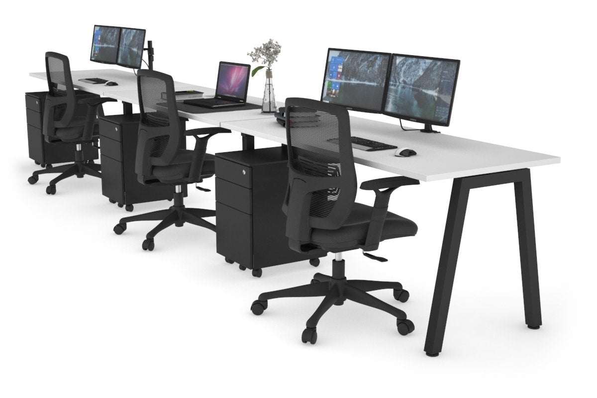 Quadro 3-Person Office Workstation Desk [55