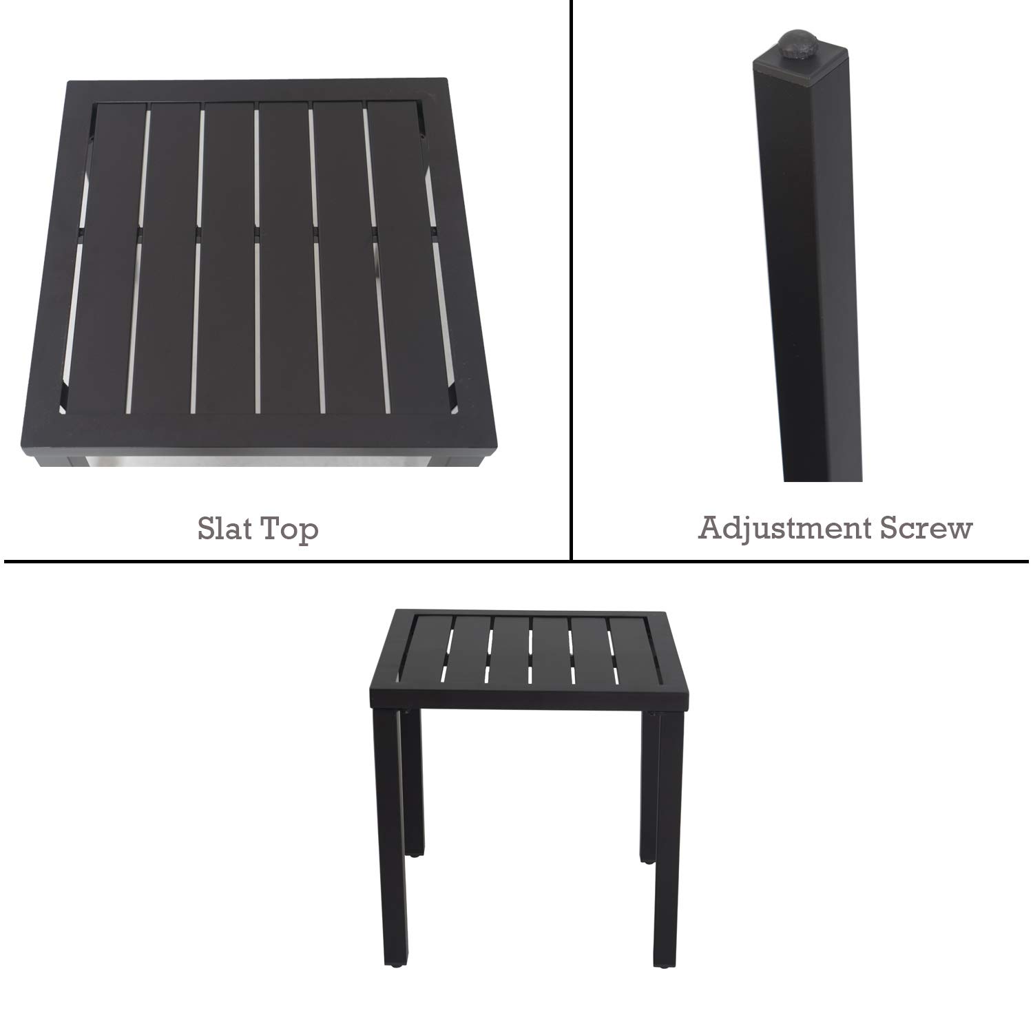 Kozyard Modern Classic 18x18 Inch Outdoor Patio Side Table - Perfect for Poolside, Garden, and Backyard Relaxation