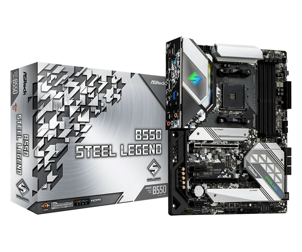 ASRock B550 Steel Legend AMD AM4 ATX Motherboard - Perfect for Gaming, Streaming & High-Performance PC Builds