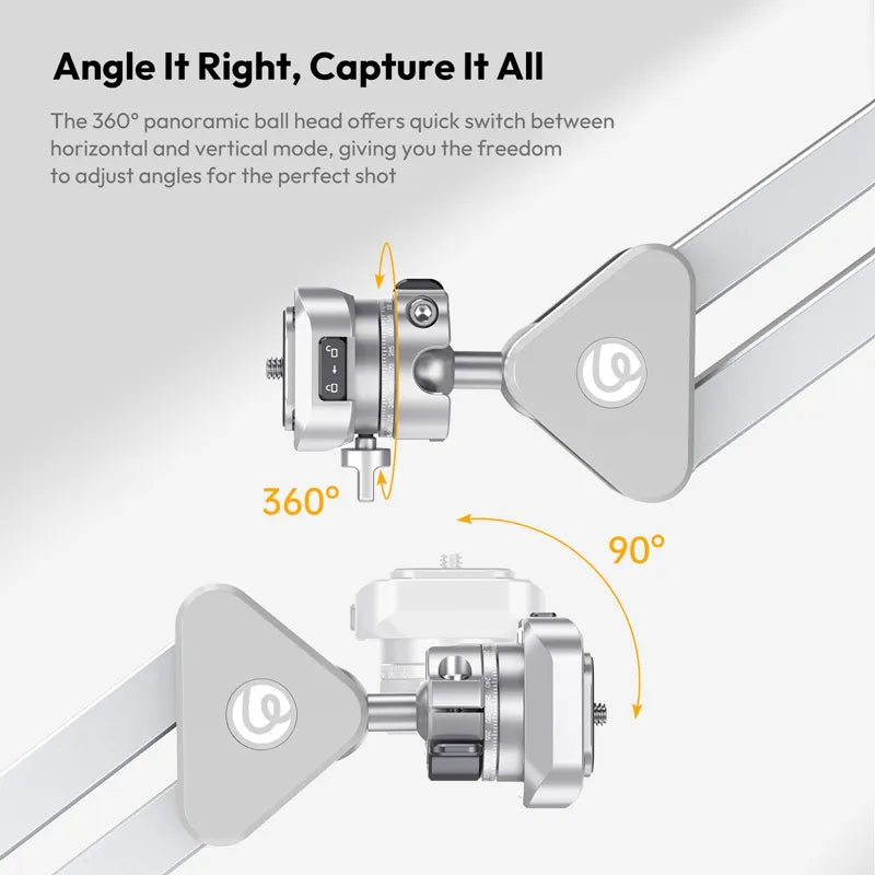 Ulanzi TH04 Overhead Camera Mount T088 - Adjustable 360° Rotating Arm for DSLR, Mirrorless, Webcam - Perfect for YouTube, TikTok, Live Streaming & Product Photography