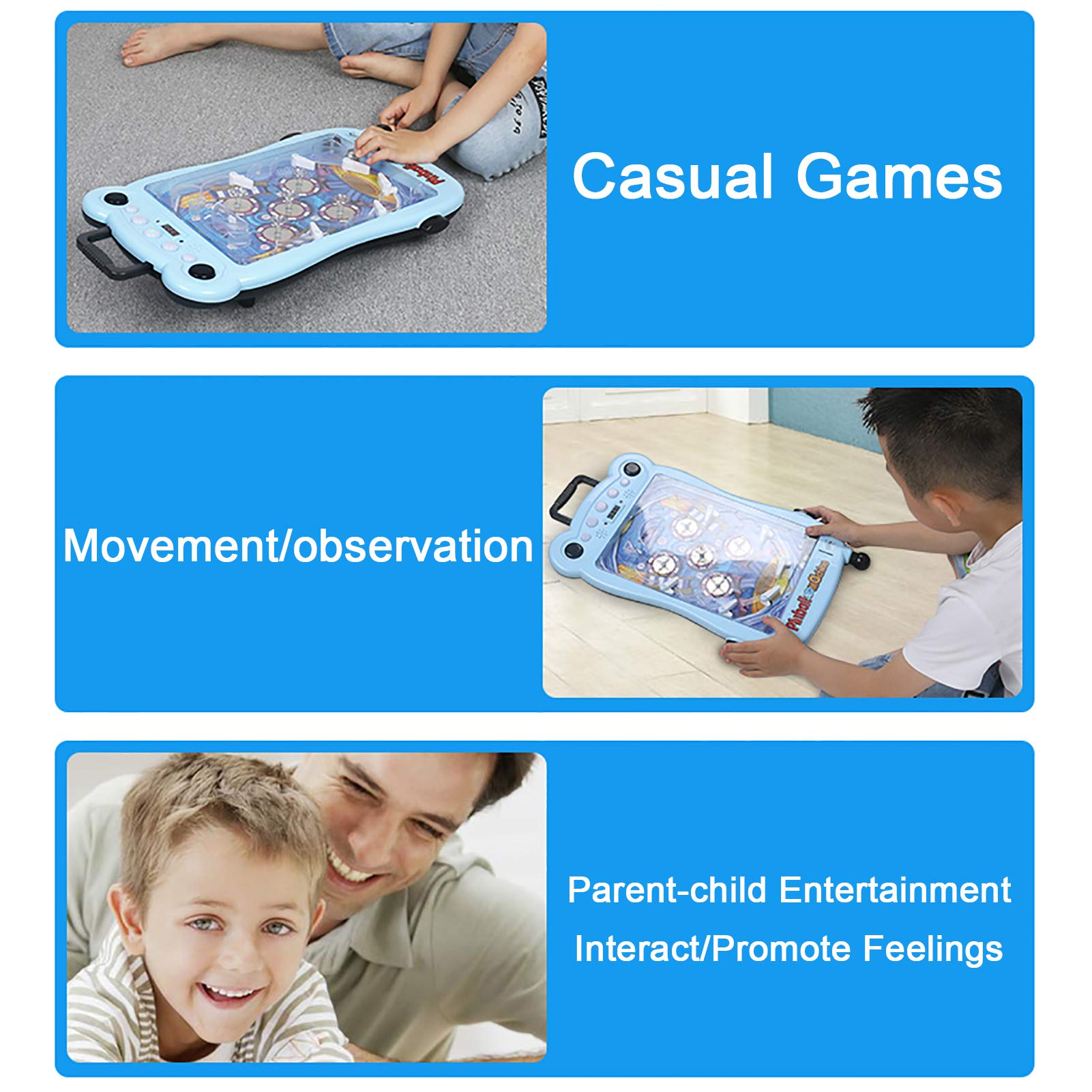 Feelme Mini Pinball Machine Toy with Sound & Light - Fun Space-Themed Arcade Game for Kids, Boys & Girls - Perfect Gift for Birthday & Christmas - Great for Family Game Night & Indoor Playtime