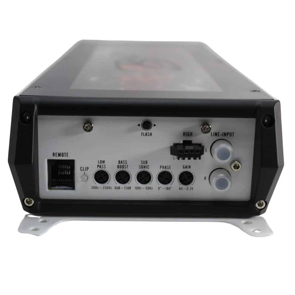 B2 Audio RIOT Series 2500W 1 Ohm Class D Monoblock Car Amplifier with RGB LED Lights - Powerful Bass Boost for Car Audio Systems, Subwoofers, and Custom Vehicle Stereo Installations