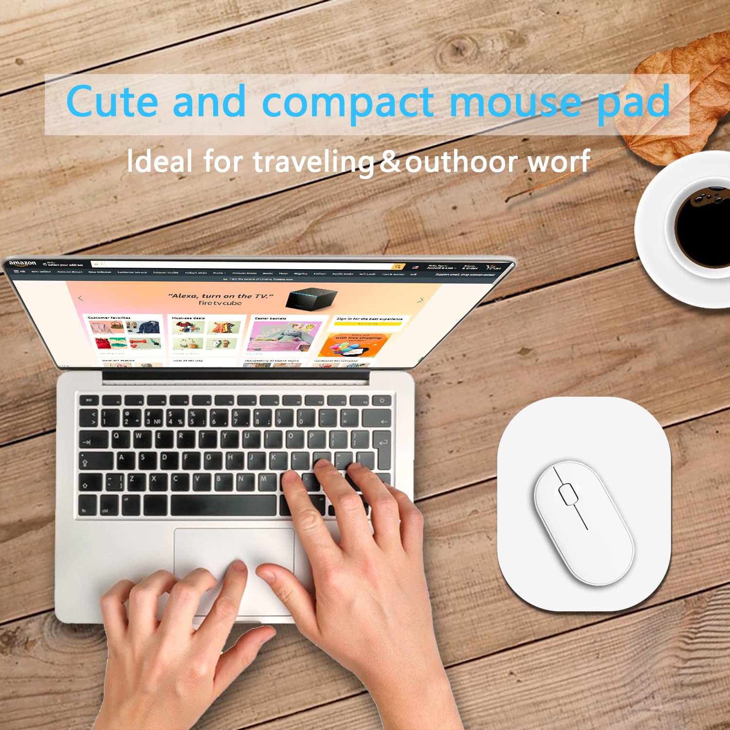 6x7 Inch Small Mouse Pad - Non-Slip Rubber Base, Waterproof & Thick Mini Mouse Mat for Laptop, Wireless Mouse - Perfect for Home Office, Travel & Gaming (White)