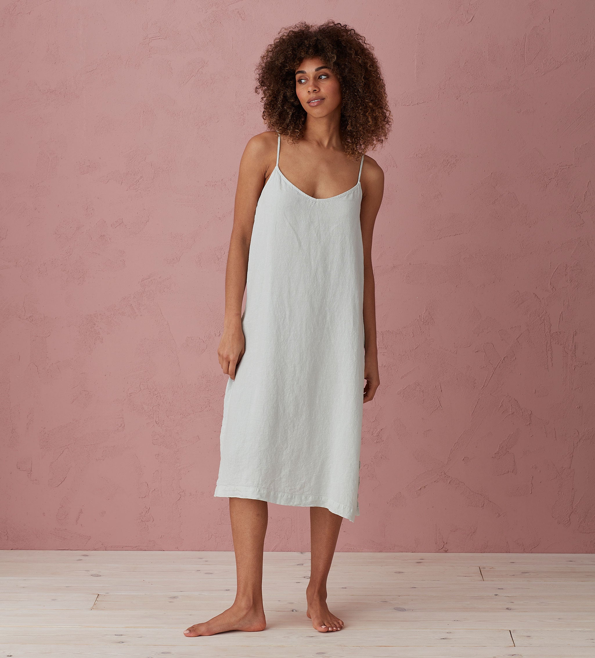 Stone Grey Alice 100% Linen Cami Nightie - Soft & Breathable Sleepwear for Women - Perfect for Summer Nights & Relaxing at Home