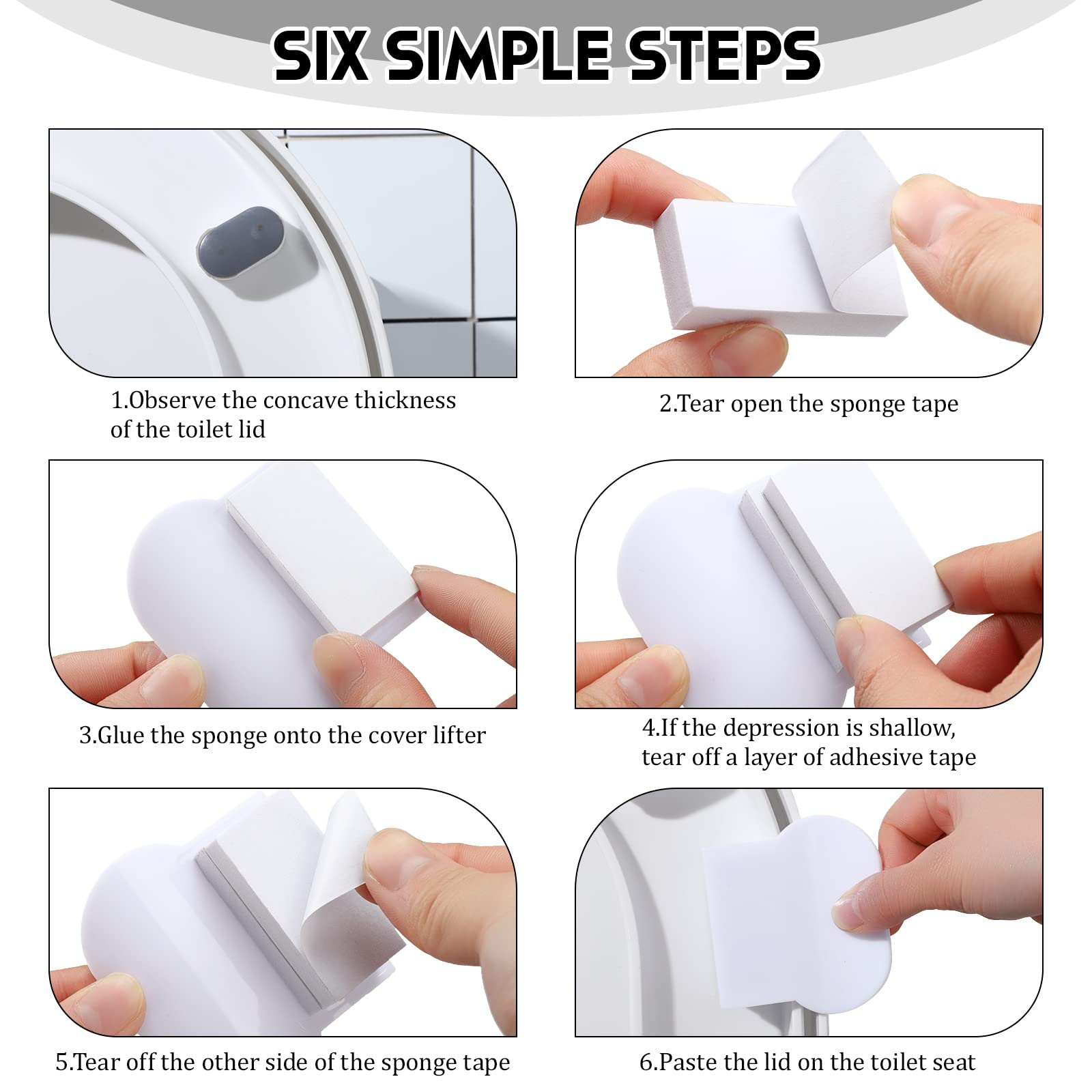 Yookeer 9Pcs Toilet Seat Lifter - Bathroom Handle for Home & Travel