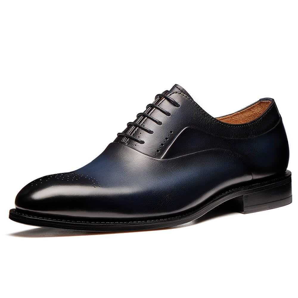 Premium Men's Oxford Dress Shoes - Genuine Leather Brogue Business & Wedding Formal Shoes with Blake Stitch Construction - Perfect for Office, Business Meetings & Special Occasions