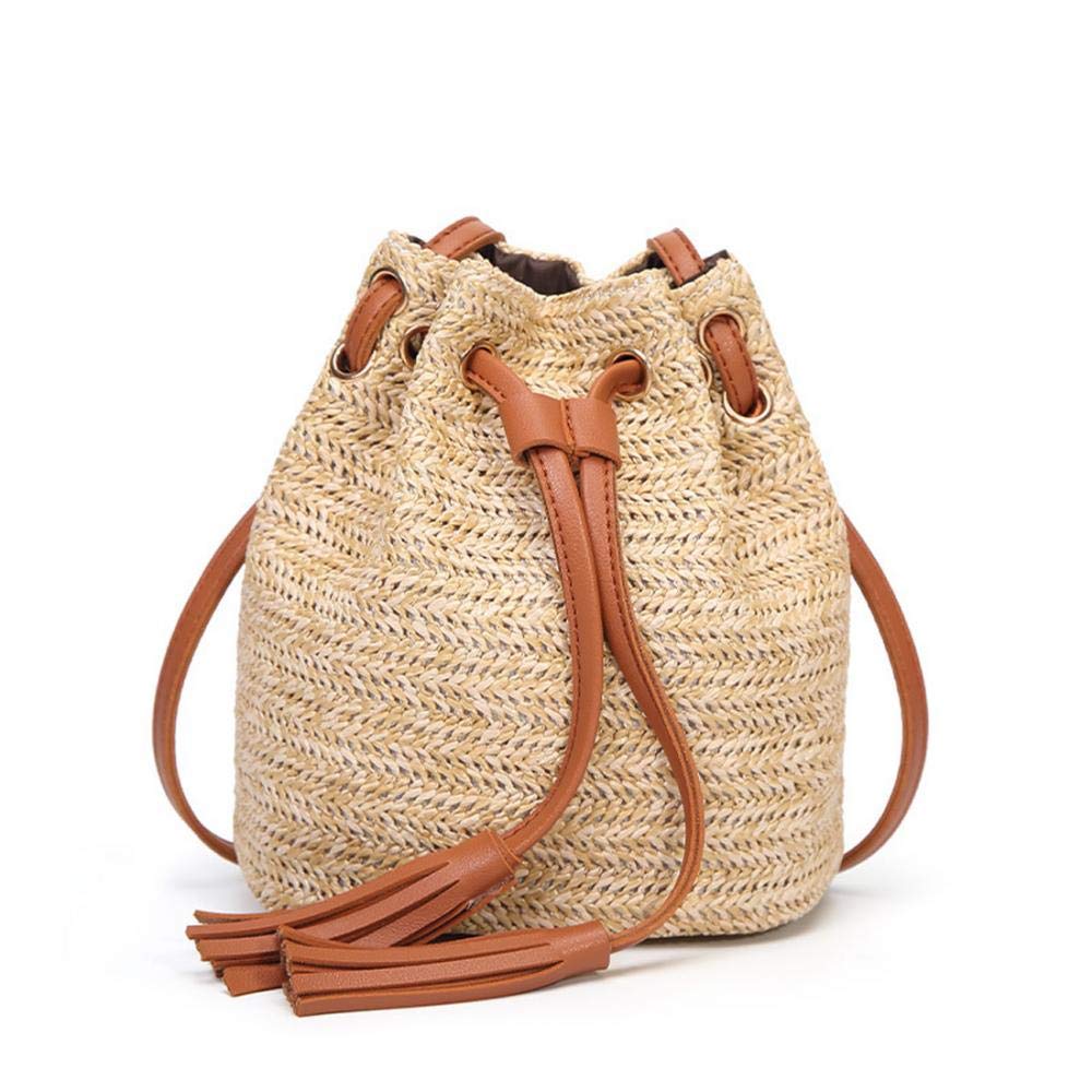 Stylish Large Rattan Straw Tote Bag for Women - Vintage Woven Beach Shoulder Bag & Crossbody Purse (Brown) | Perfect for Summer Outings, Beach Vacations & Boho Fashion Accessories