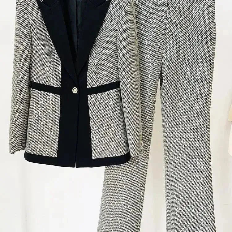 Elegant Women's Sequin Pant Suit - Formal Business Blazer & Pants Set for Office, Party & Special Occasions