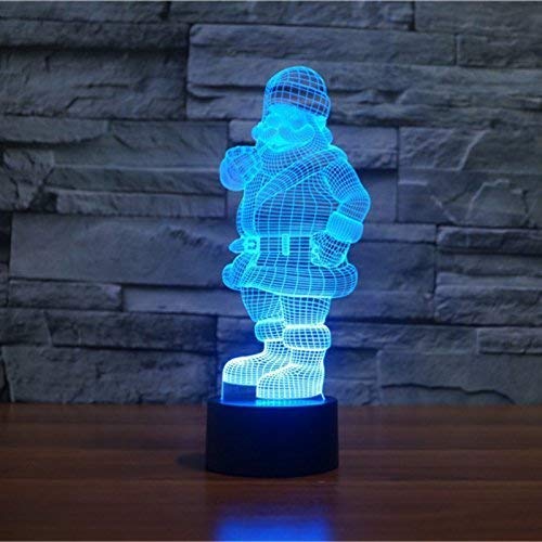 3D Santa Claus Night Light with USB Touch Switch - 7 Color Changing LED Table Lamp for Home, Desk, and Room Decor | Perfect for Christmas, Birthday, and Holiday Decoration