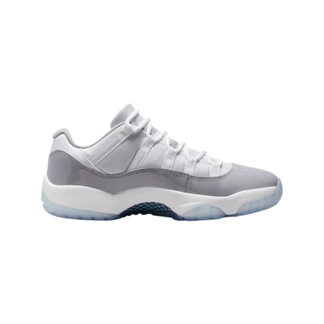 Air Jordan 11 Low Sneakers - White Cement Grey & University Blue (AV2187-140) | Men's Basketball Shoes for Casual Wear & Street Style