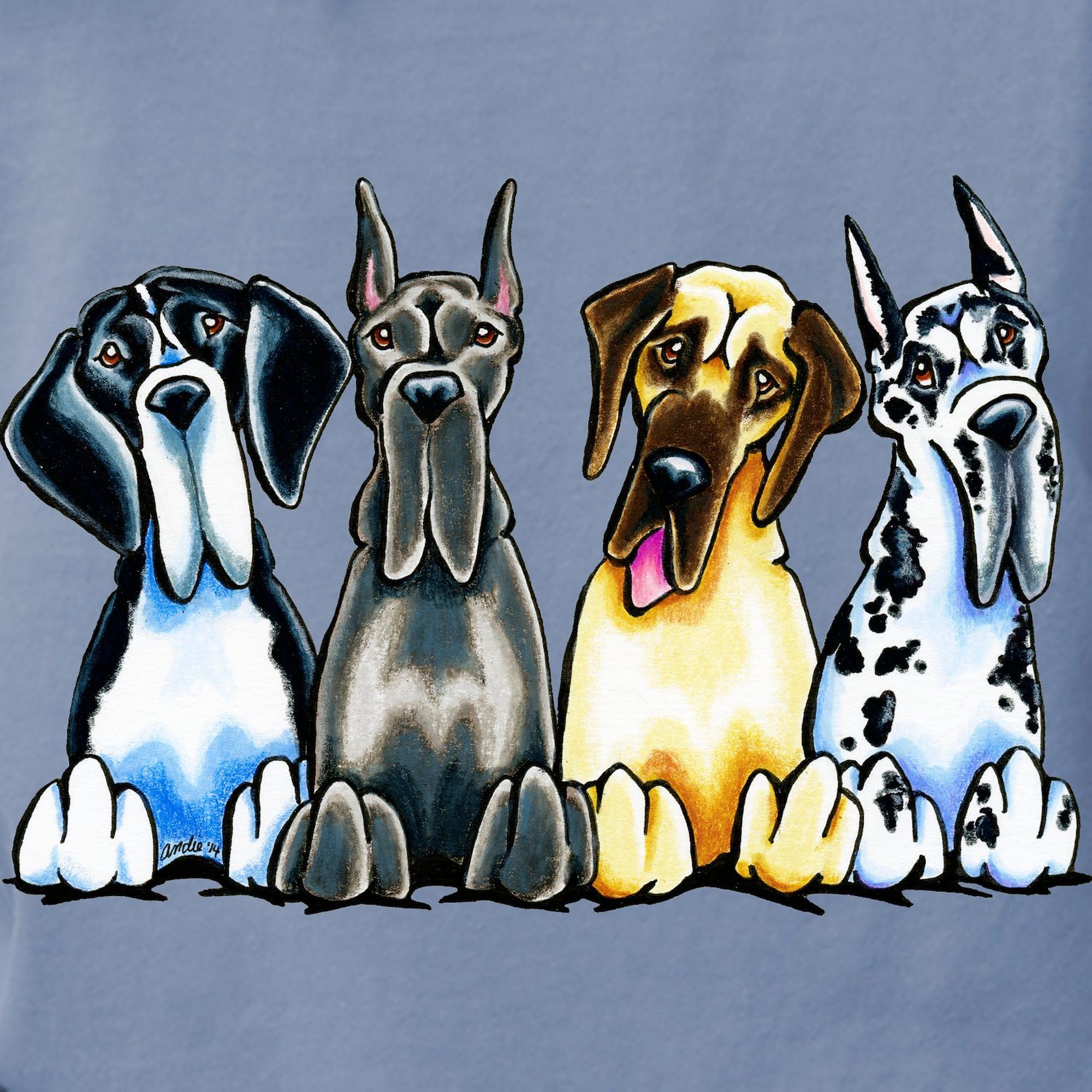 4 Great Danes Graphic T-Shirt for Women - Soft Comfort Colors Tee - Perfect for Dog Lovers & Casual Wear