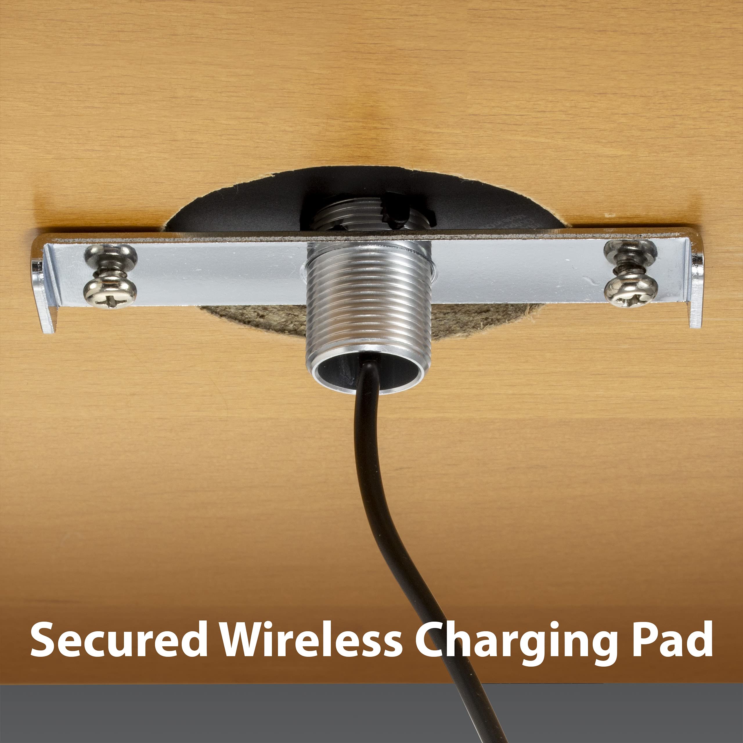 NTW WPC Certified Fast Wireless Charging Pad for Furniture - Qi-Compatible for iPhone, Samsung Galaxy, Nexus & More - Includes 4 Charging Pads + Hole Saw Kit - Perfect for Kitchen Countertops, Office Desks & Bedside Tables