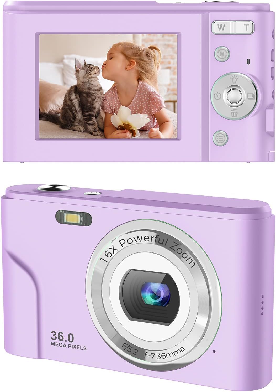FamBrow Digital Camera 1080P FHD 36MP - Compact Vlogging Camera for Kids, Teens & Beginners | Portable Mini Camera for Travel, YouTube Videos & Everyday Photography (Violet)