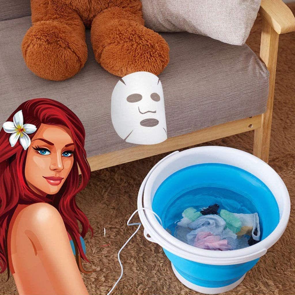 Portable Mini Washing Machine - Personal Ultrasonic Turbine Washer with Foldable Tub & USB Plug - Compact Laundry Solution for Apartments, Dorms, Camping & Travel