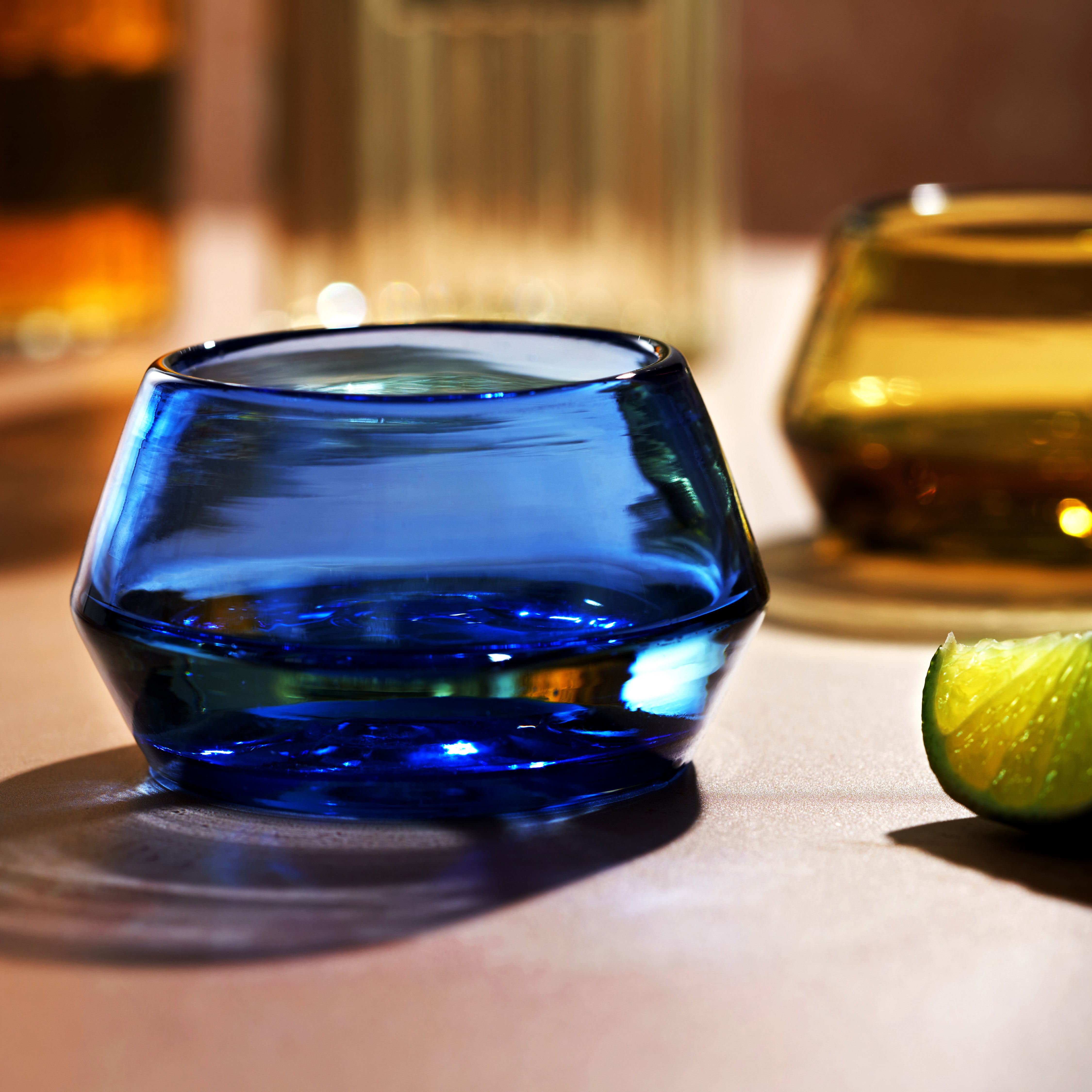 Premium Cobalt Blue Tequila Copita Glass - Authentic Mexican Shot Glass for Tequila Tasting, Sipping & Home Bar Decor
