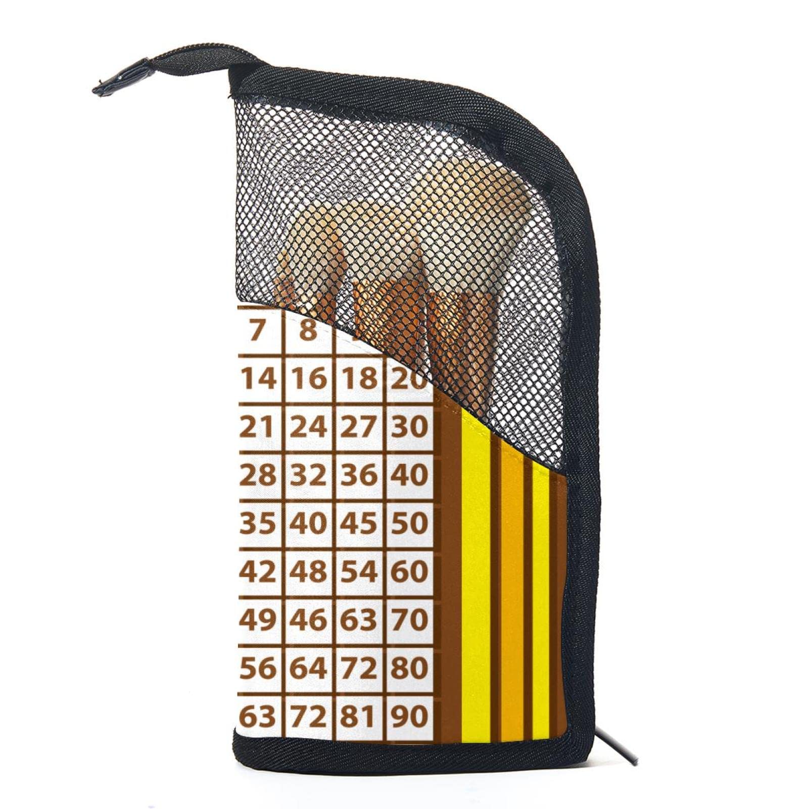 12-Piece Makeup Brush Organizer Bag with Multiplication Graph Design - Portable Travel Cosmetic Brush Holder Case for Professional & Home Use