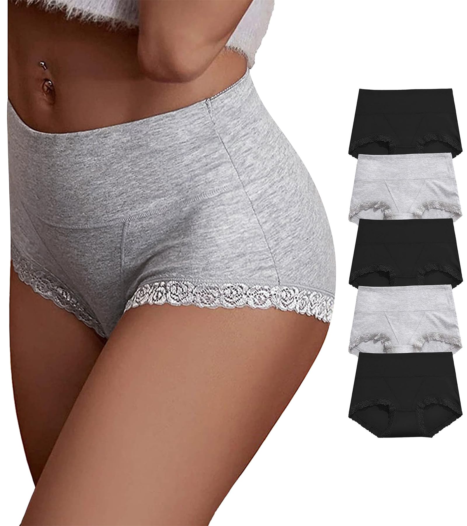 Women's Cotton Underwear - Soft Stretch Tummy Control Comfortable Boyshort Panties for Everyday Wear | No Muffin Top | Ladies Underwear for Work, Yoga & Sleep