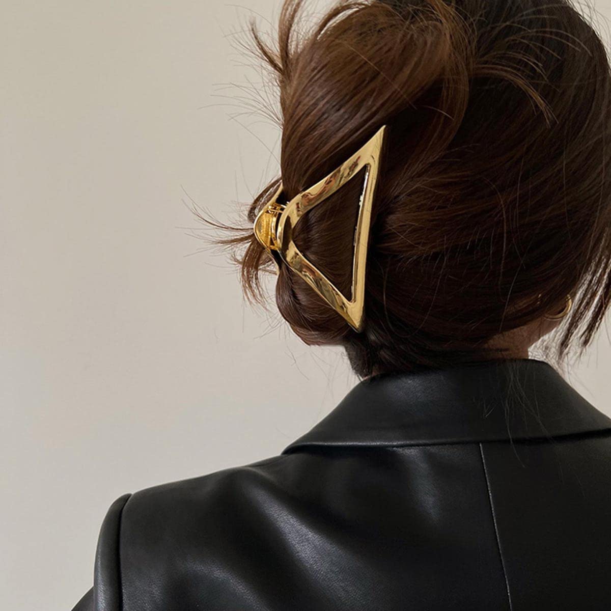 Juneyemo Gold & Silver Metal Hair Claw Clips for Women - Large Hair Clamps for Thick Hair, Shark Hair Clips (2PCS) - Perfect for Updos, Ponytails & Everyday Hairstyles