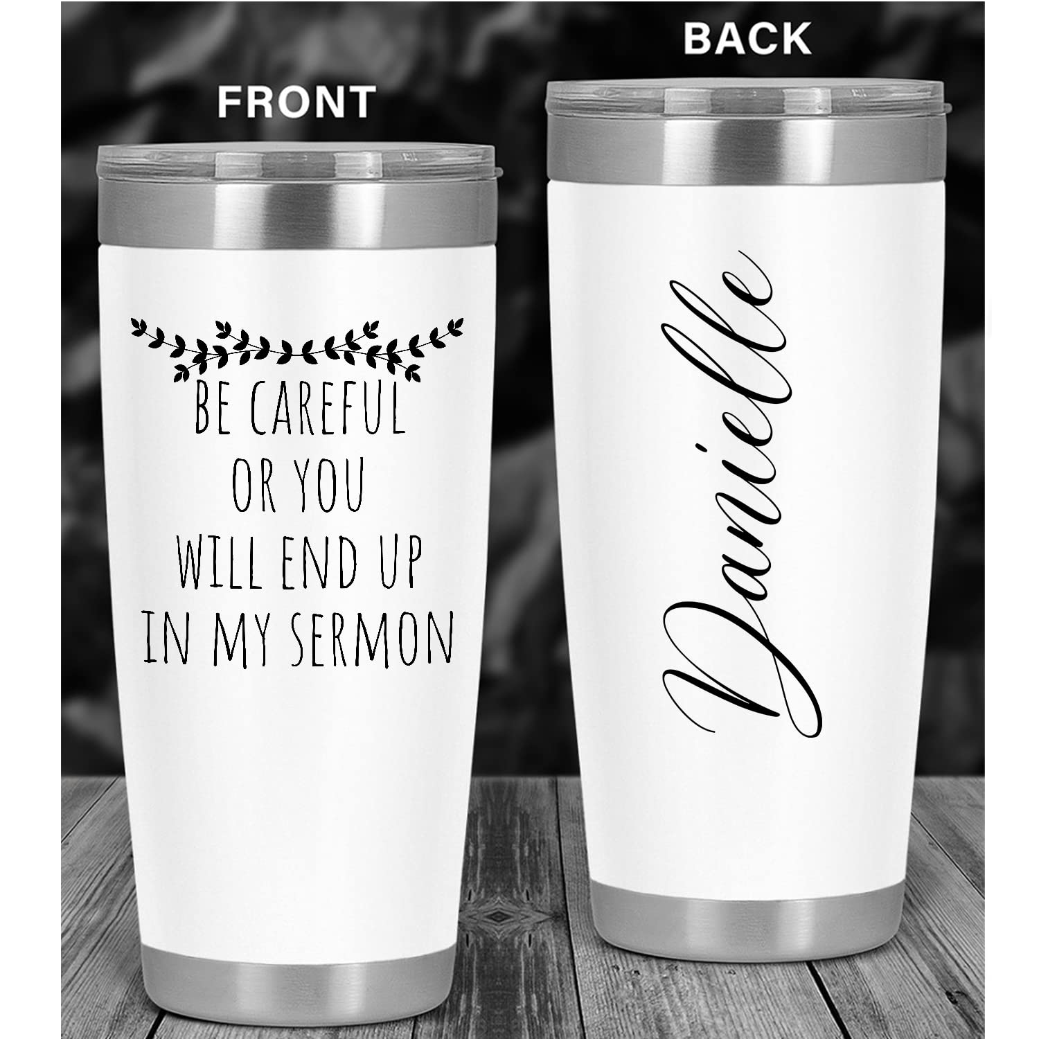 Personalized 20Oz Stainless Steel Tumbler with Funny Quotes - Custom Name Coffee Cup & Tea Mug - Meaningful Gift for Friends & Coworkers - Perfect for Office, Travel, and Daily Use