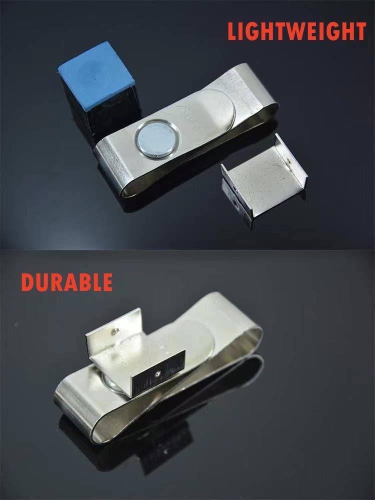 Premium Stainless Steel Billiards Cue Chalk Holder with Clip - Durable Pool Accessory for Professional & Home Use - Perfect for Snooker, 8-Ball & 9-Ball Games