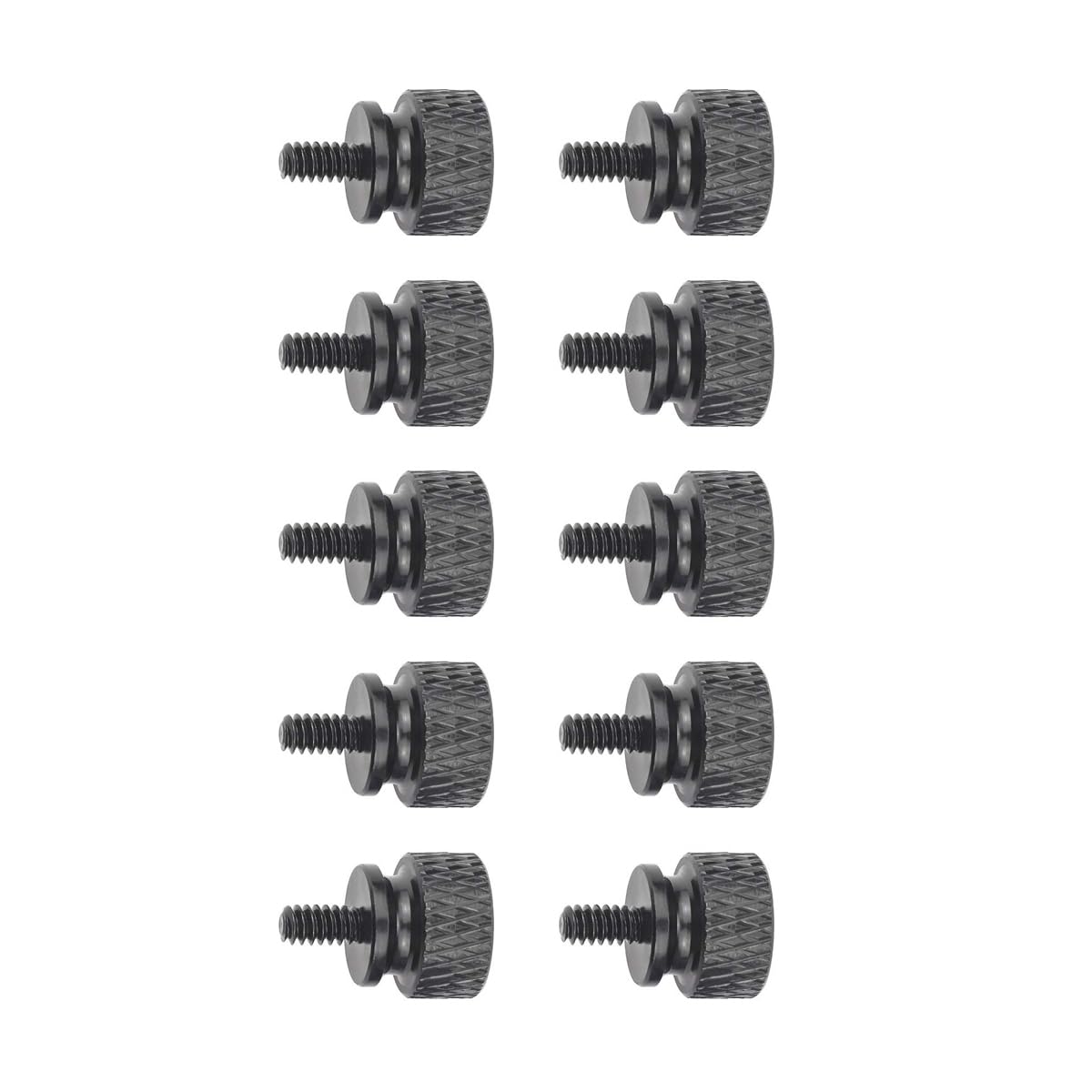 10PCS 6-32 Thread Black Thumb Screws for PC Computer Case & Power Supply - Easy Grip Hardware for DIY PC Builds & Upgrades