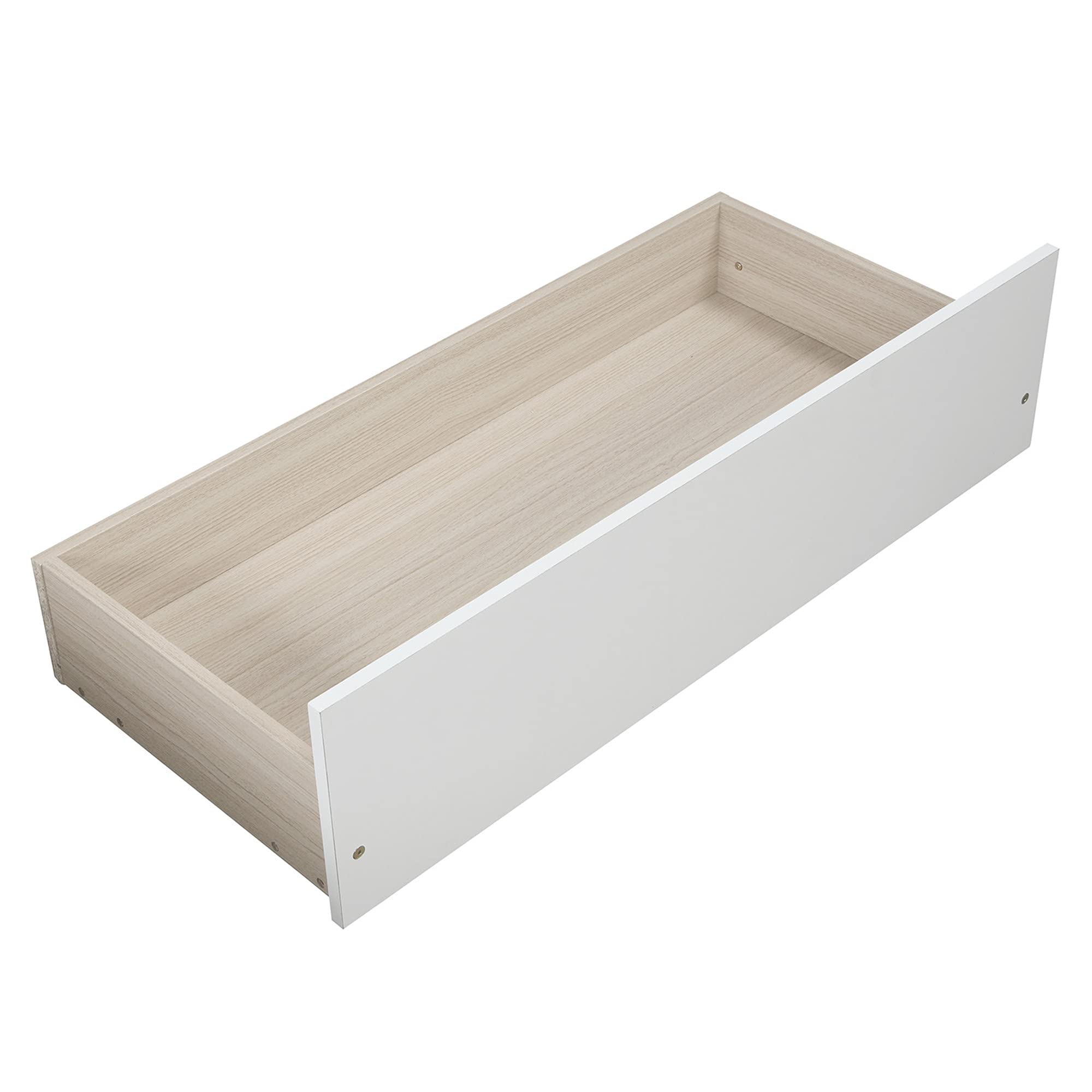 Twin Platform Bed Frame with 2 Storage Drawers - Solid Pine Wood, Space Saving Minimalist Design (White) - Perfect for Small Bedrooms, Kids Rooms & Guest Rooms