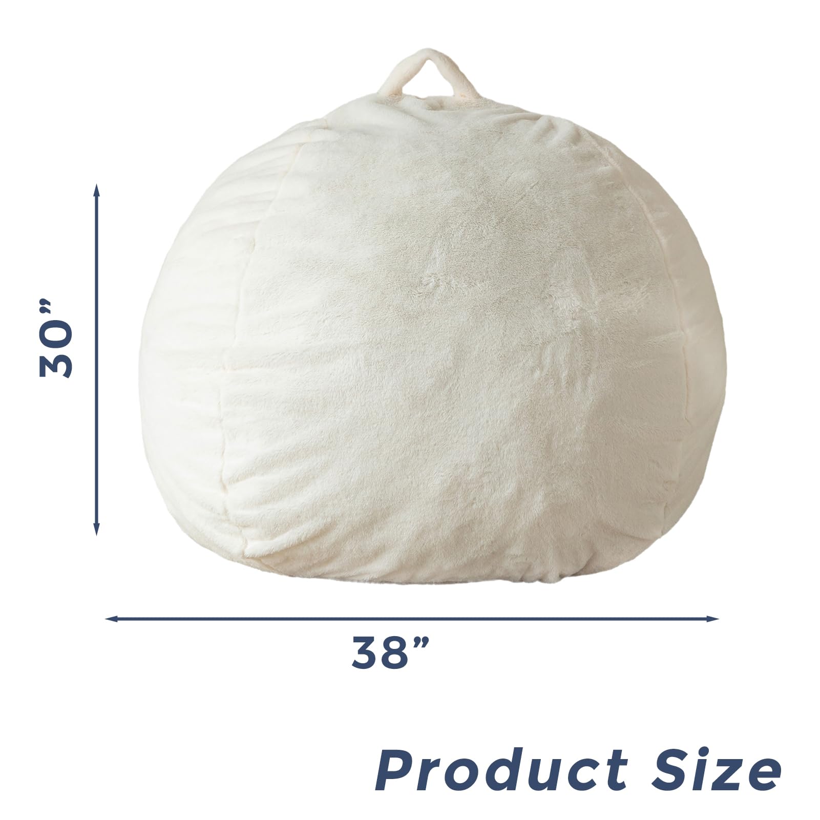 MAXYOYO 3ft Ultra Soft Fur Bean Bag Chair for Adults - Shaggy Beige Lazy Sofa for Living Room, Bedroom & Lounge | Perfect for Relaxing, Gaming & Movie Nights