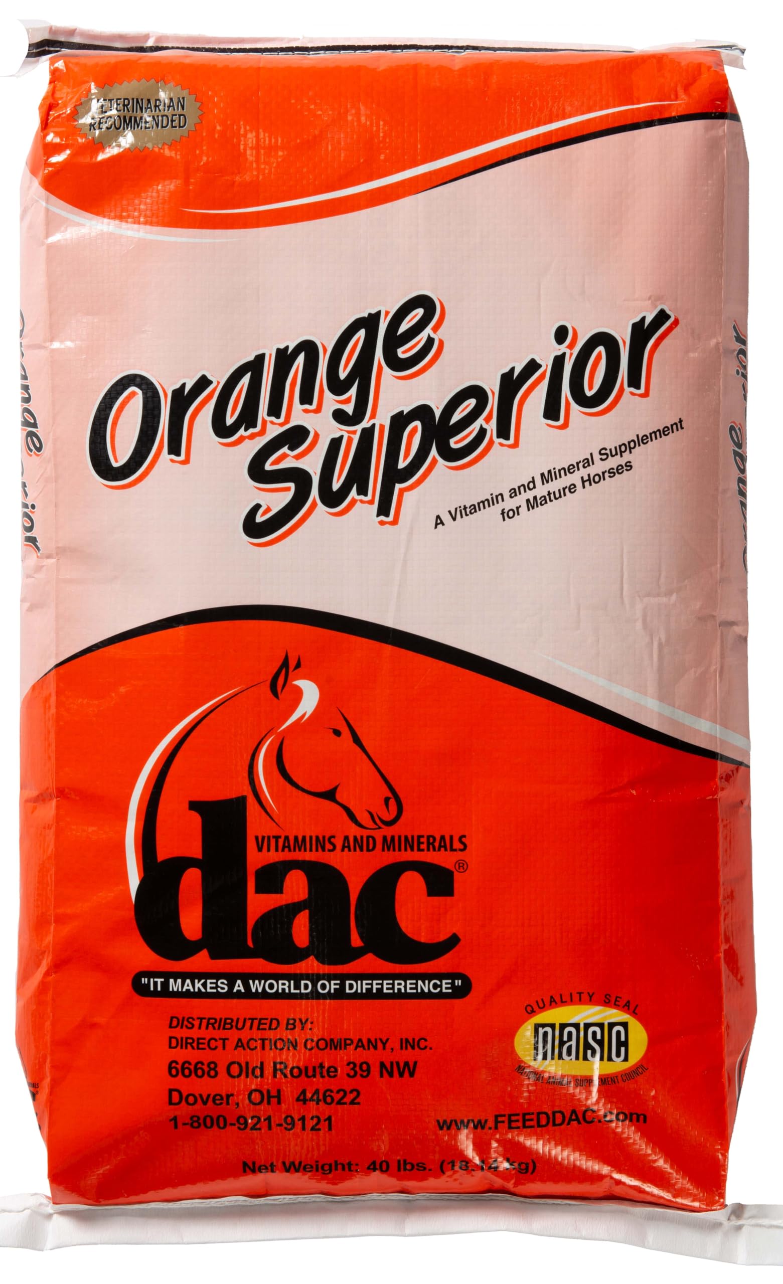 Premium DAC Vitamins & Minerals for Dogs - Orange Superior Formula (40lbs) | Supports Joint Health, Immune System & Coat Shine | Ideal for Large Breed Dogs & Active Pets