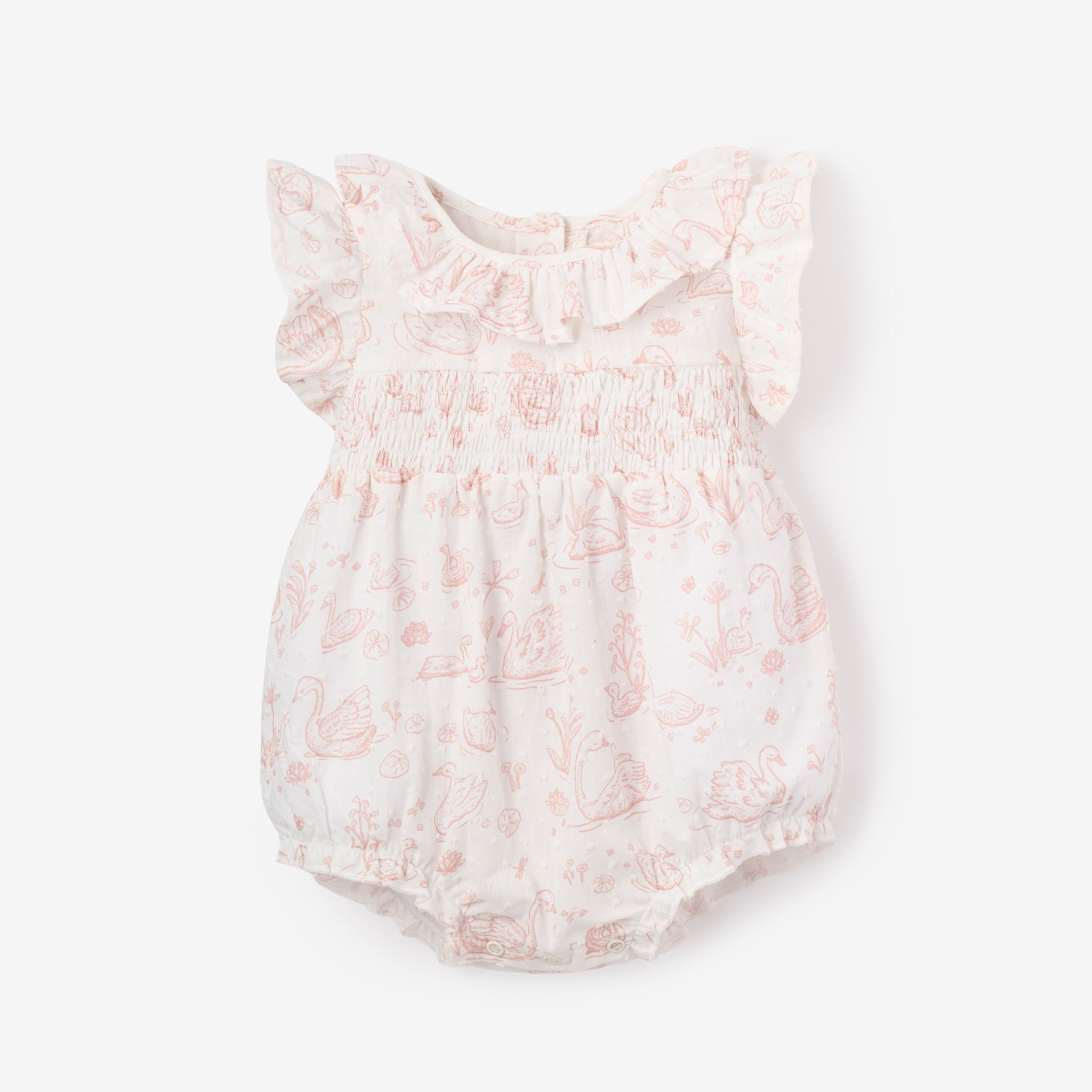 Swan Toile Swiss Dot Bubble Dress - Elegant Floral Print Women's Party Dress for Weddings, Dinners & Special Occasions