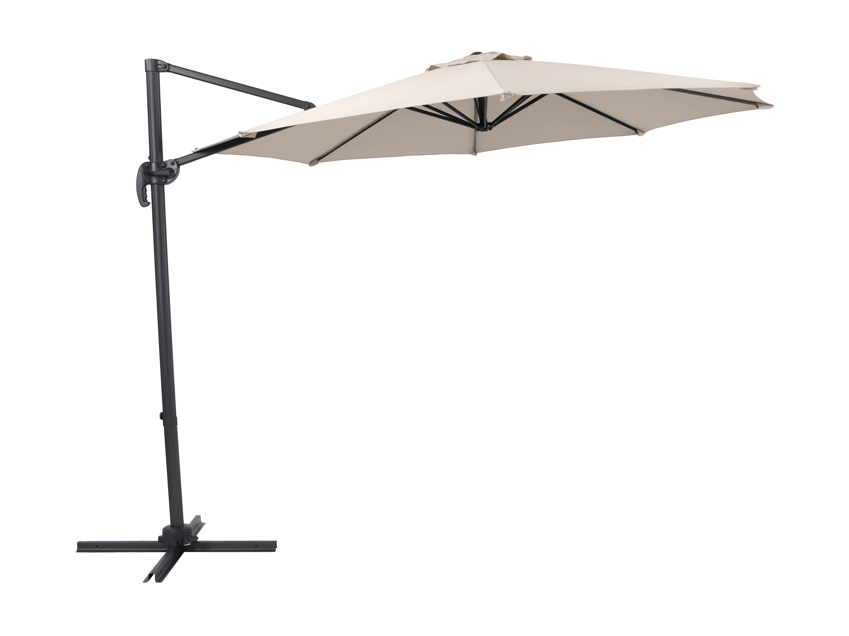 9.5ft Offset Patio Umbrella - 360 Degree Rotation, UV Protection, Off White - Perfect for Poolside, Backyard, and Outdoor Dining Areas