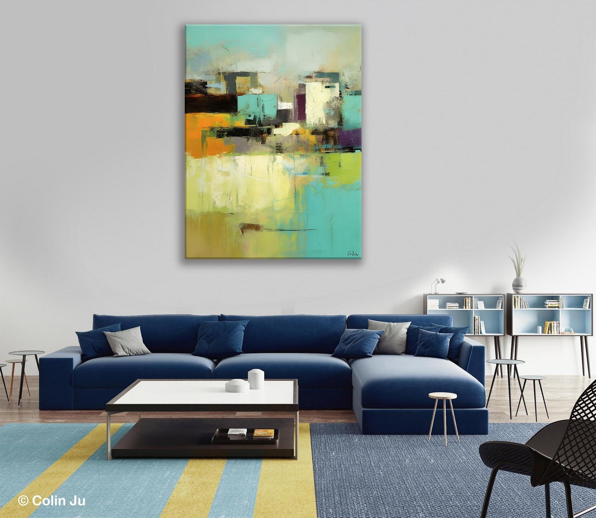 Modern Abstract Wall Art Paintings - Extra Large Hand Painted Canvas Artwork for Dining Room Decor | Contemporary Home & Office Wall Decor