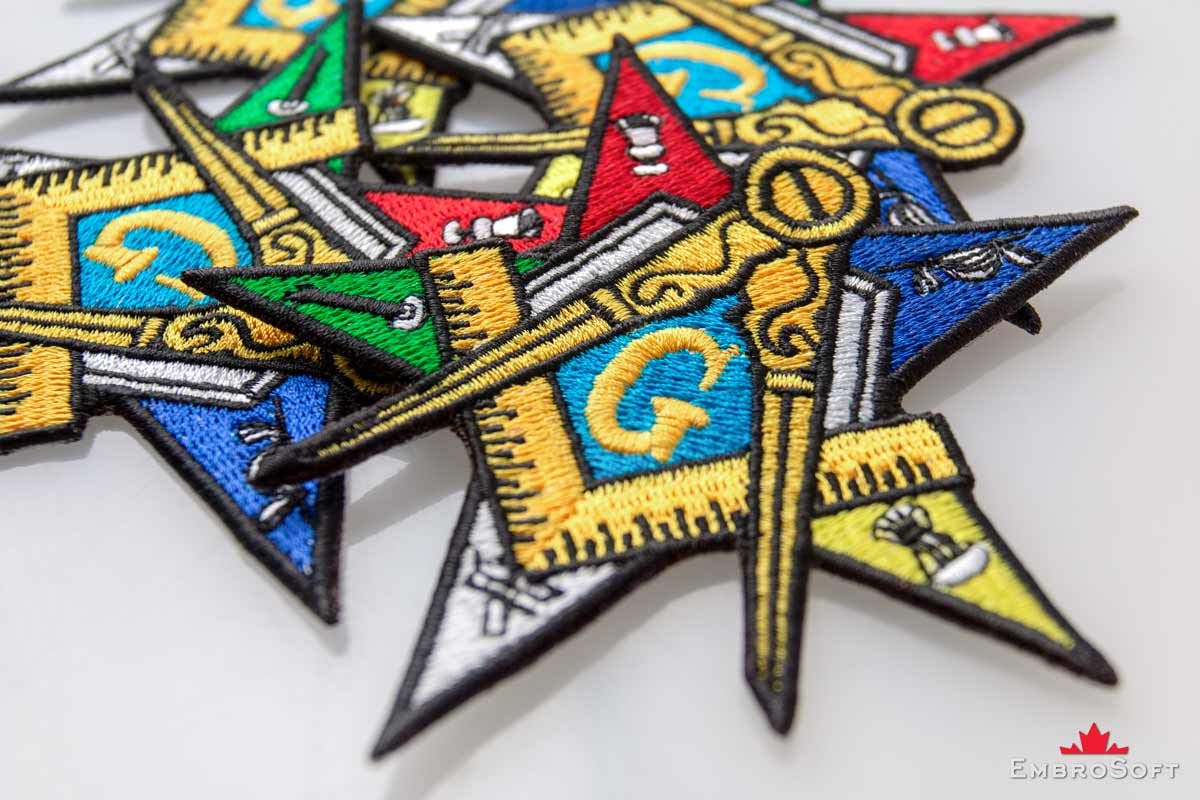 Eastern Star Embroidered Patch 3.7x3.7 Inch Iron-On Masonic Order Badge - Perfect for Vests, Jackets & DIY Crafts