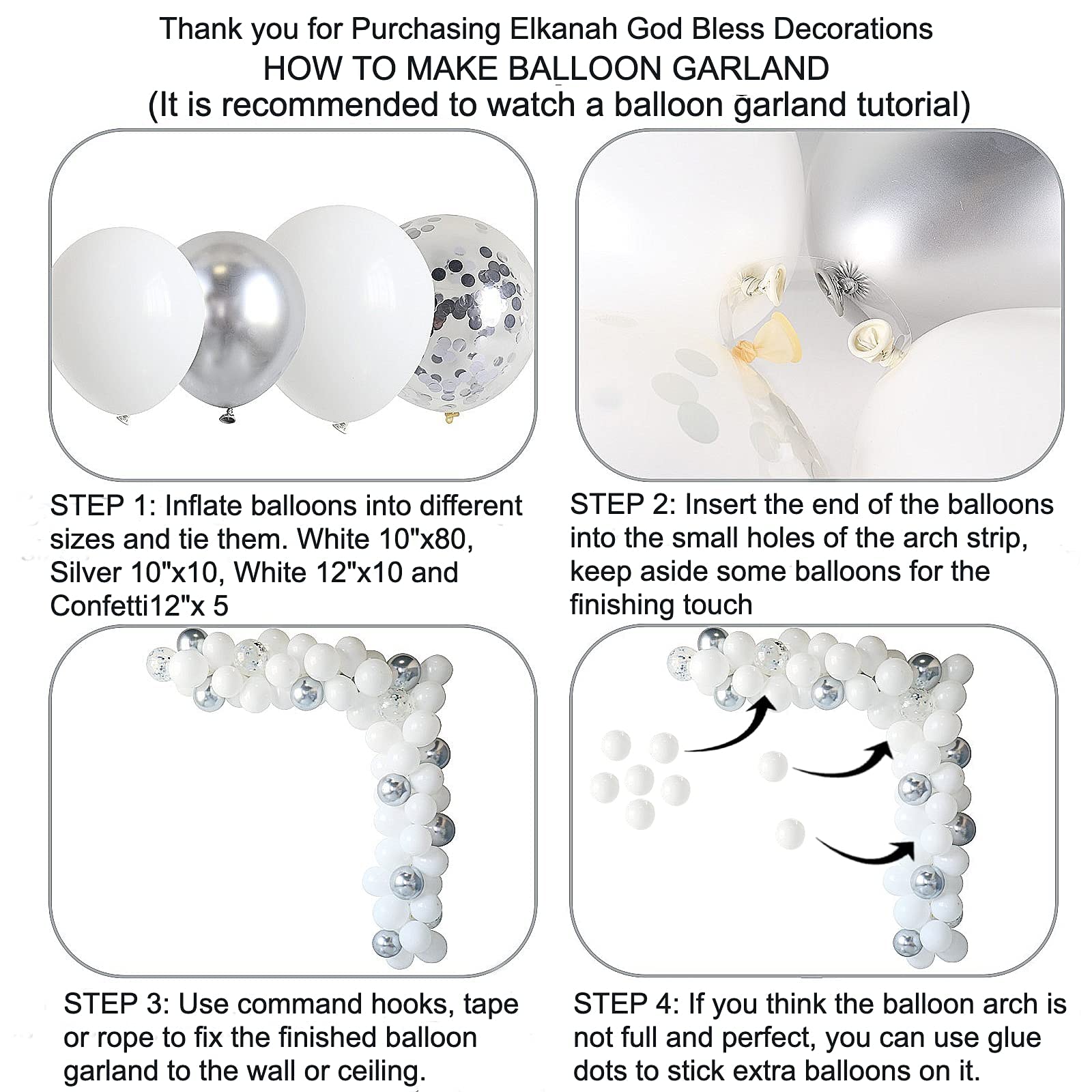 Elkanah Baptism Decorations for Boys & Girls - First Communion Party Supplies, Christening Balloons & Bautizo Decor - Perfect for Baby Baptism, Holy Communion & Church Celebrations
