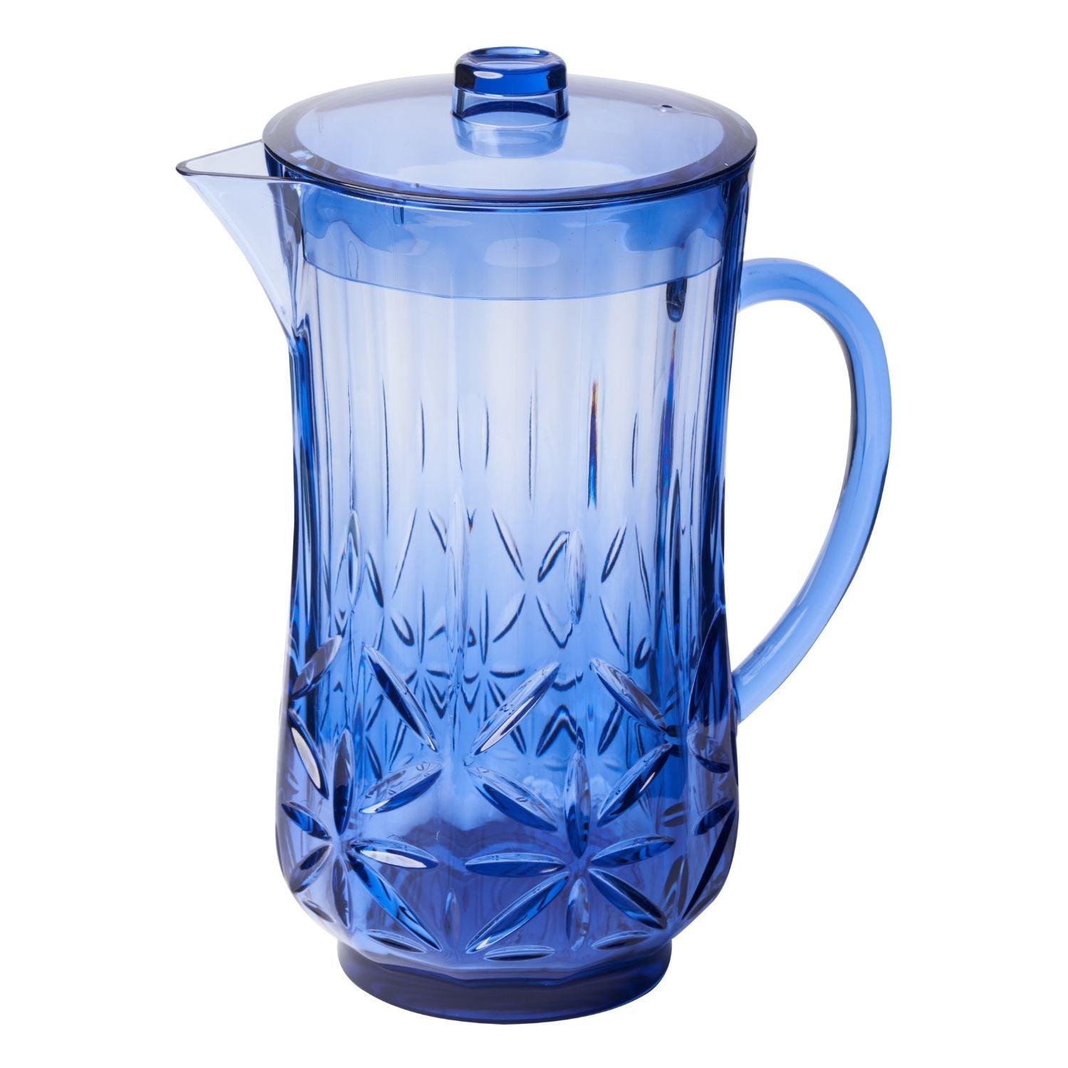 Classic Cobalt Blue 53 Oz Glass Pitcher - Perfect for Iced Tea, Lemonade & Summer Beverages