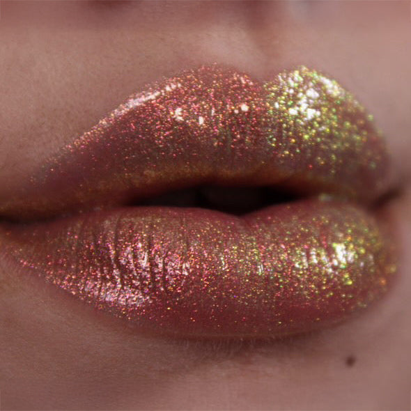 Green Goddess Multichrome Lip Gloss - Dewy Shine, High Pigment, Long Lasting - Perfect for Parties, Date Nights & Everyday Wear