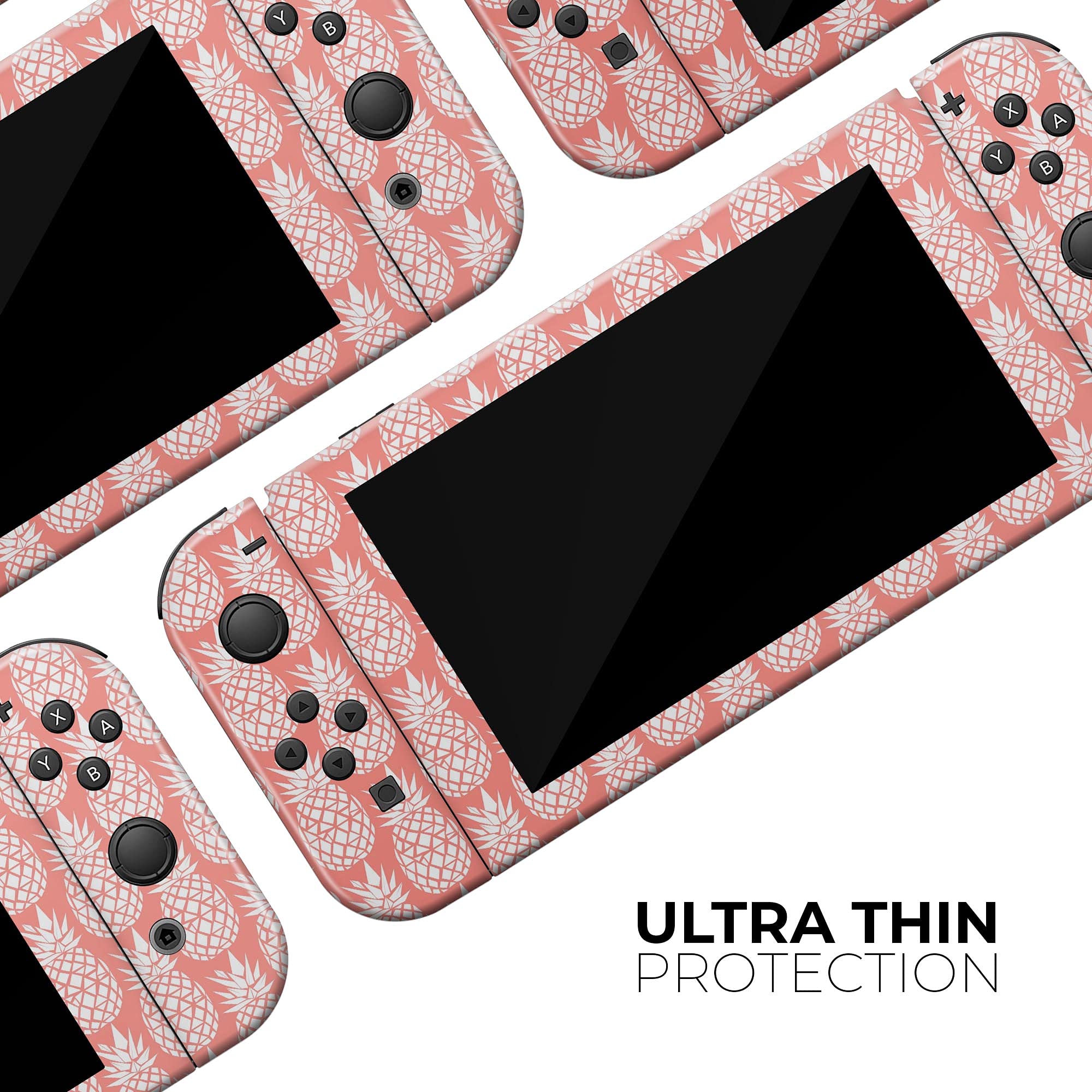 Nintendo Switch Skin Decal Cover - Tropical Pineapple Design, Scratch-Resistant Removable Vinyl Wrap for Switch Console (Compatible with All Models) - Perfect for Summer Gaming & Tropical Themed Decor