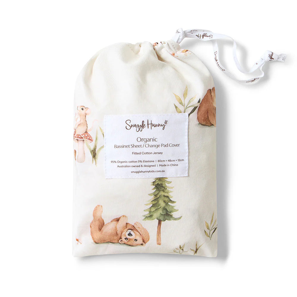 Snuggle Hunny Bassinet Sheet & Change Pad Cover with Bears - Soft & Breathable for Baby's Comfort - Perfect for Nursery, Travel & Daily Use